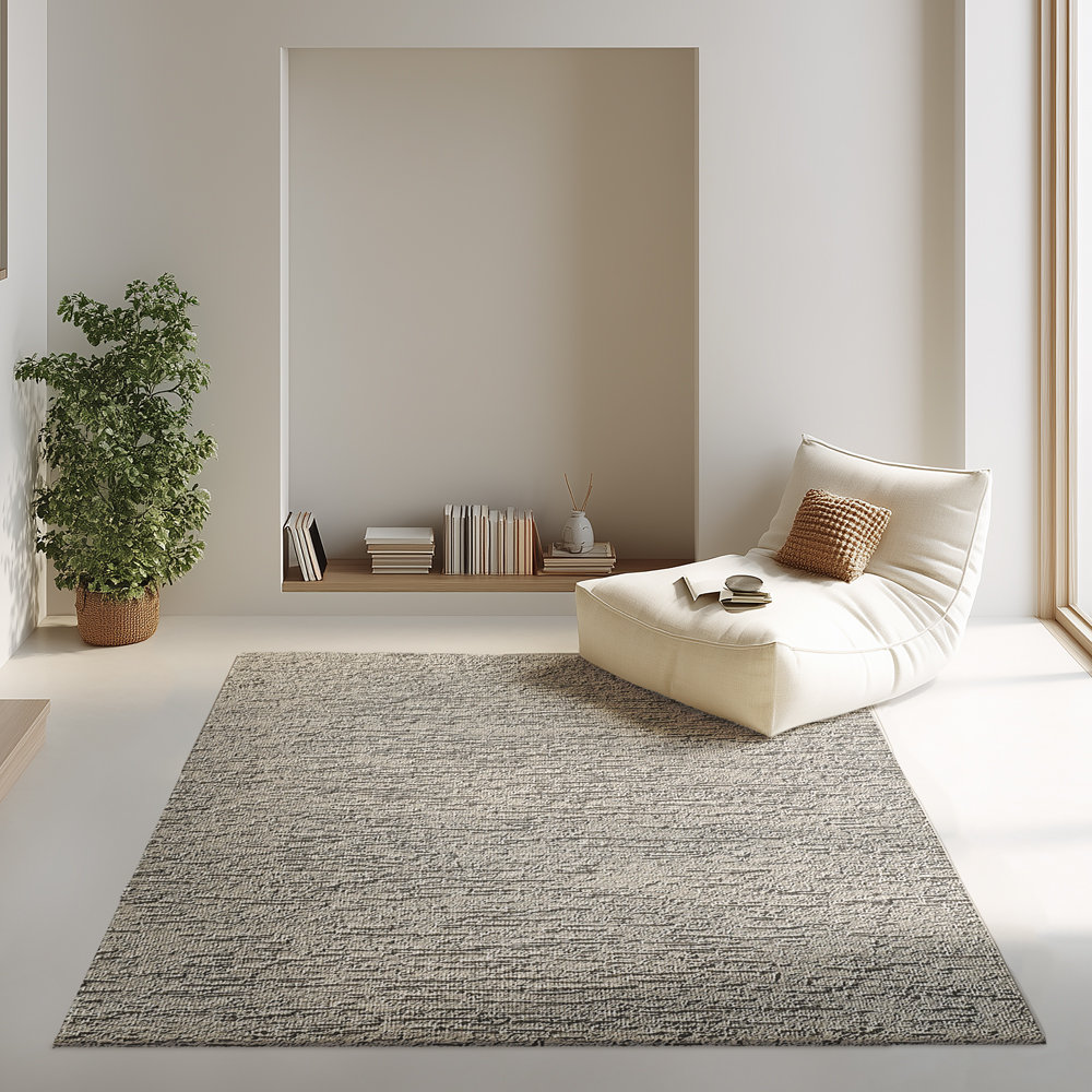 Gray Minimalist Industrial Style Area Rug