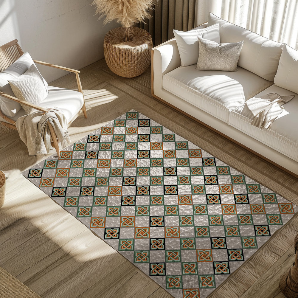 Textured Tiles Rug, Celtic Knot Design