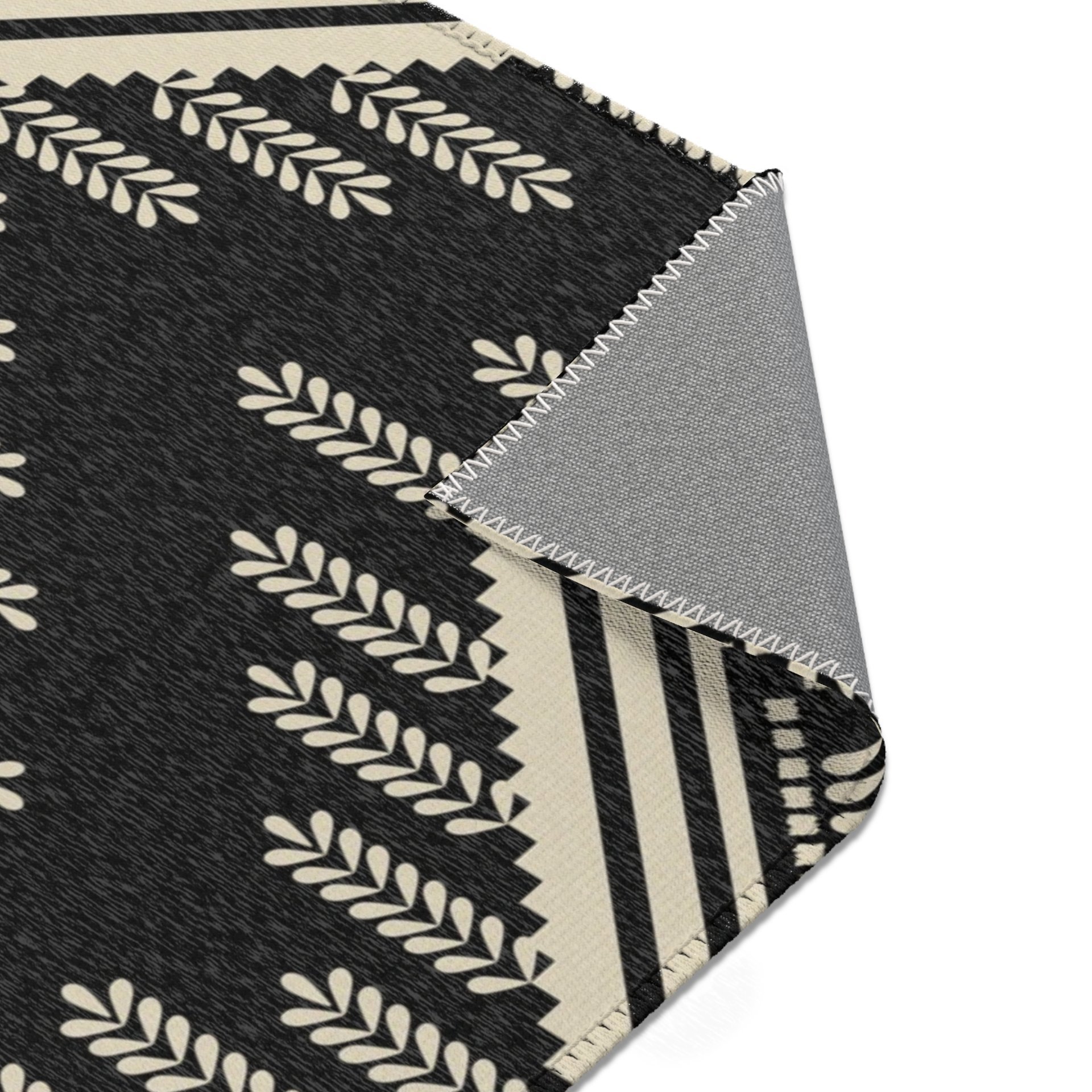 close up corner of a tribal rug pattern