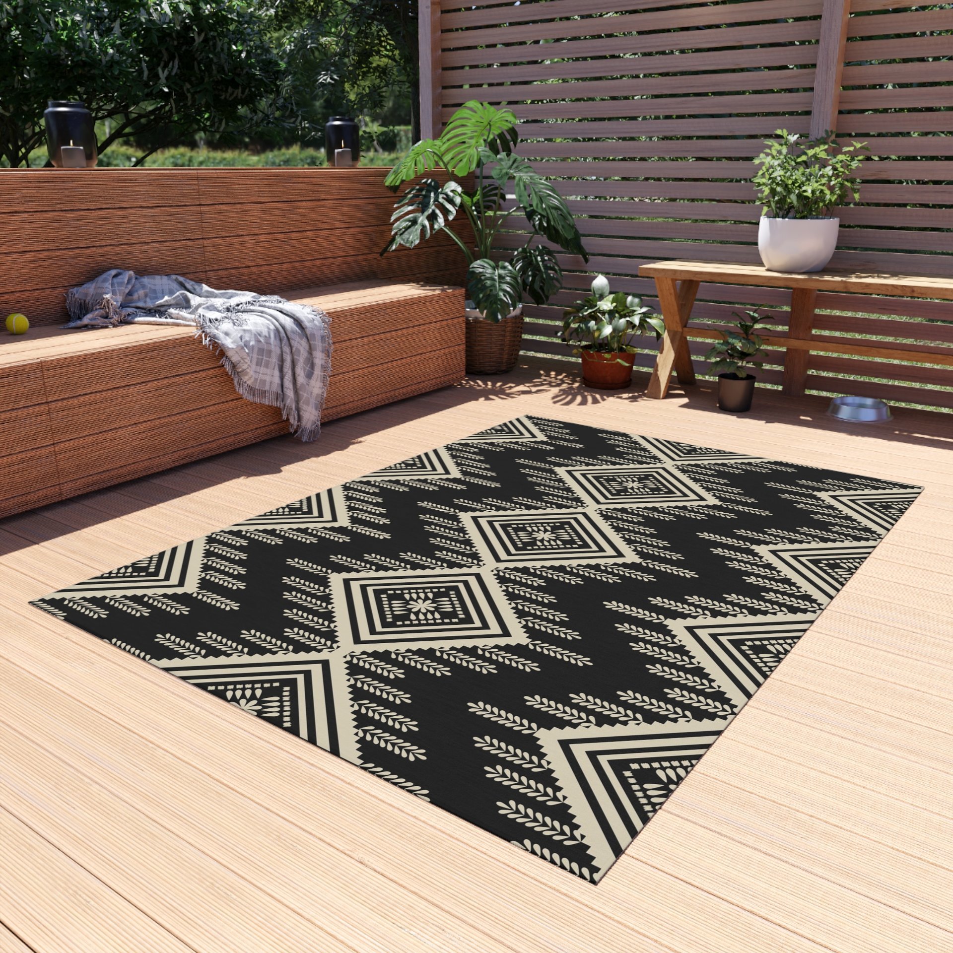 Tribal Pattern Area Rug, Indoor or Outdoor