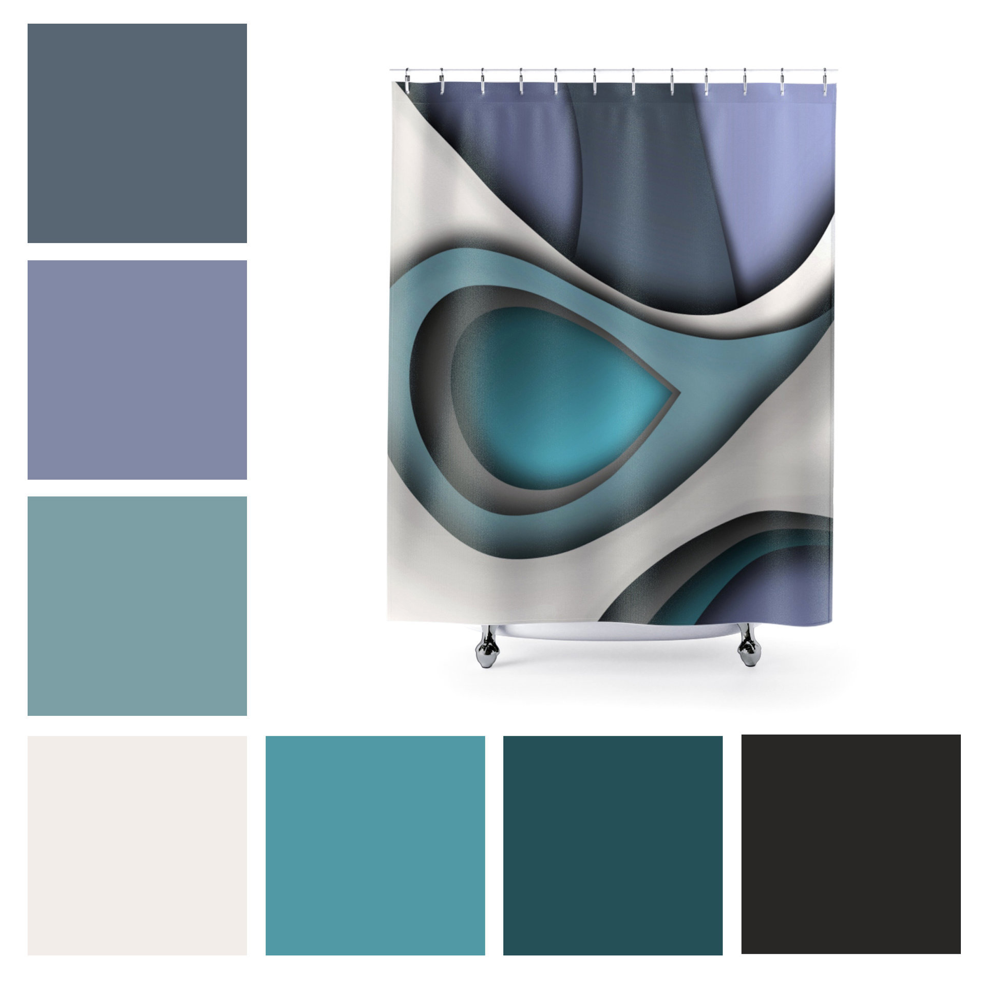 Modern Abstract Geometric Shower Curtain