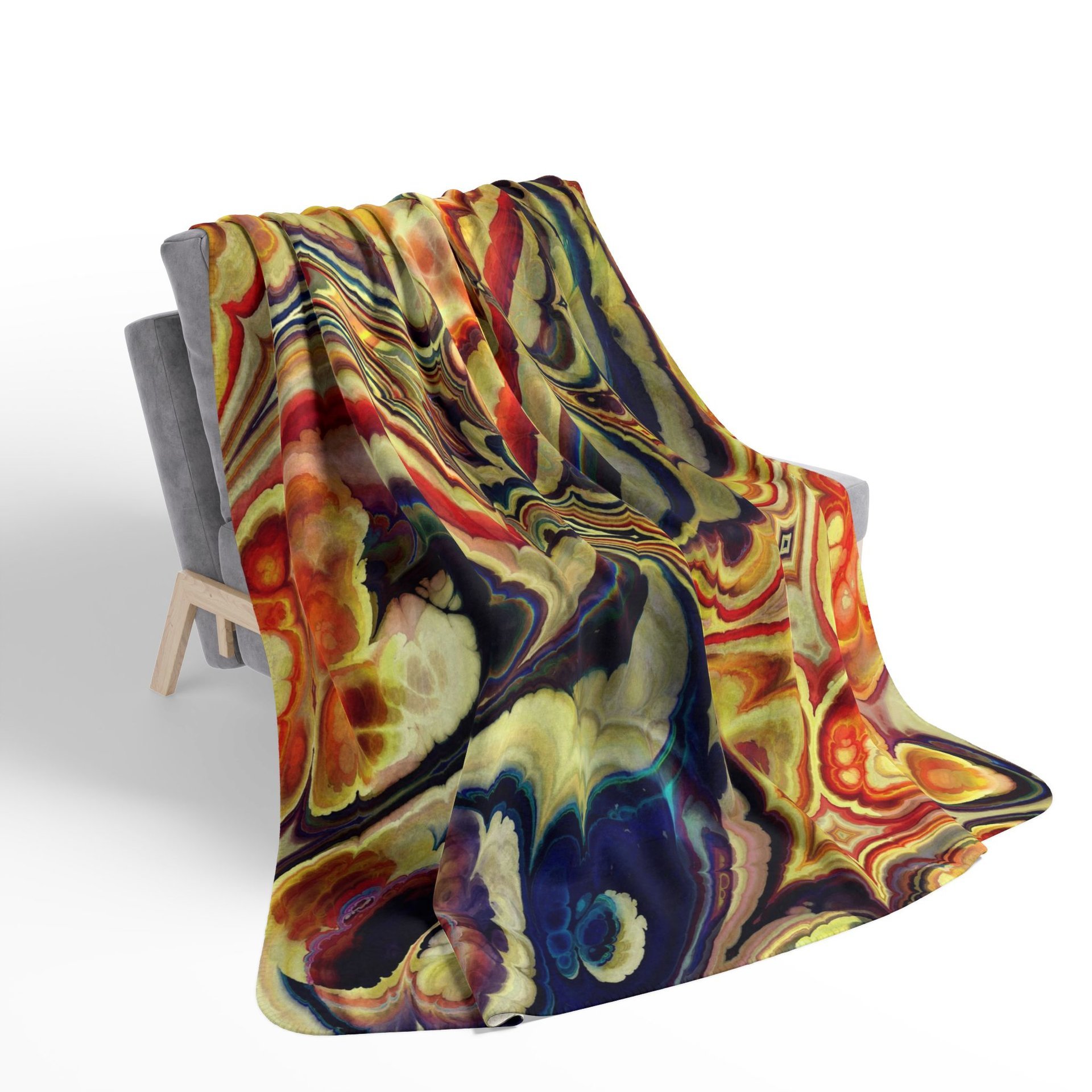 Baroque Style Abstract Art Fleece Blanket
