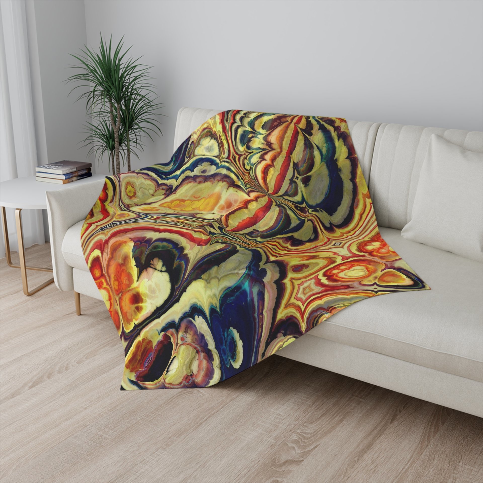 Baroque Style Abstract Art Fleece Blanket