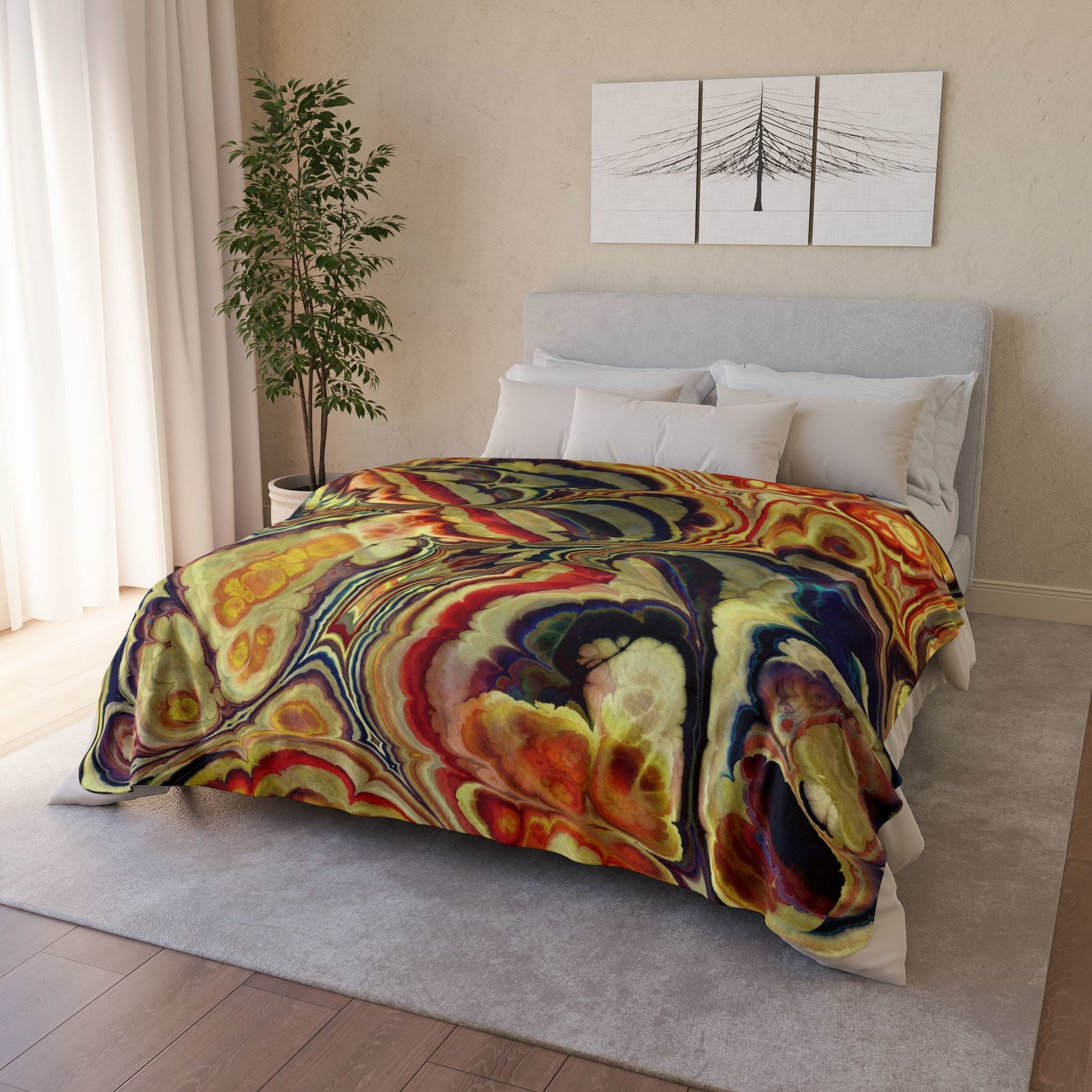 Baroque Style Abstract Art Fleece Blanket