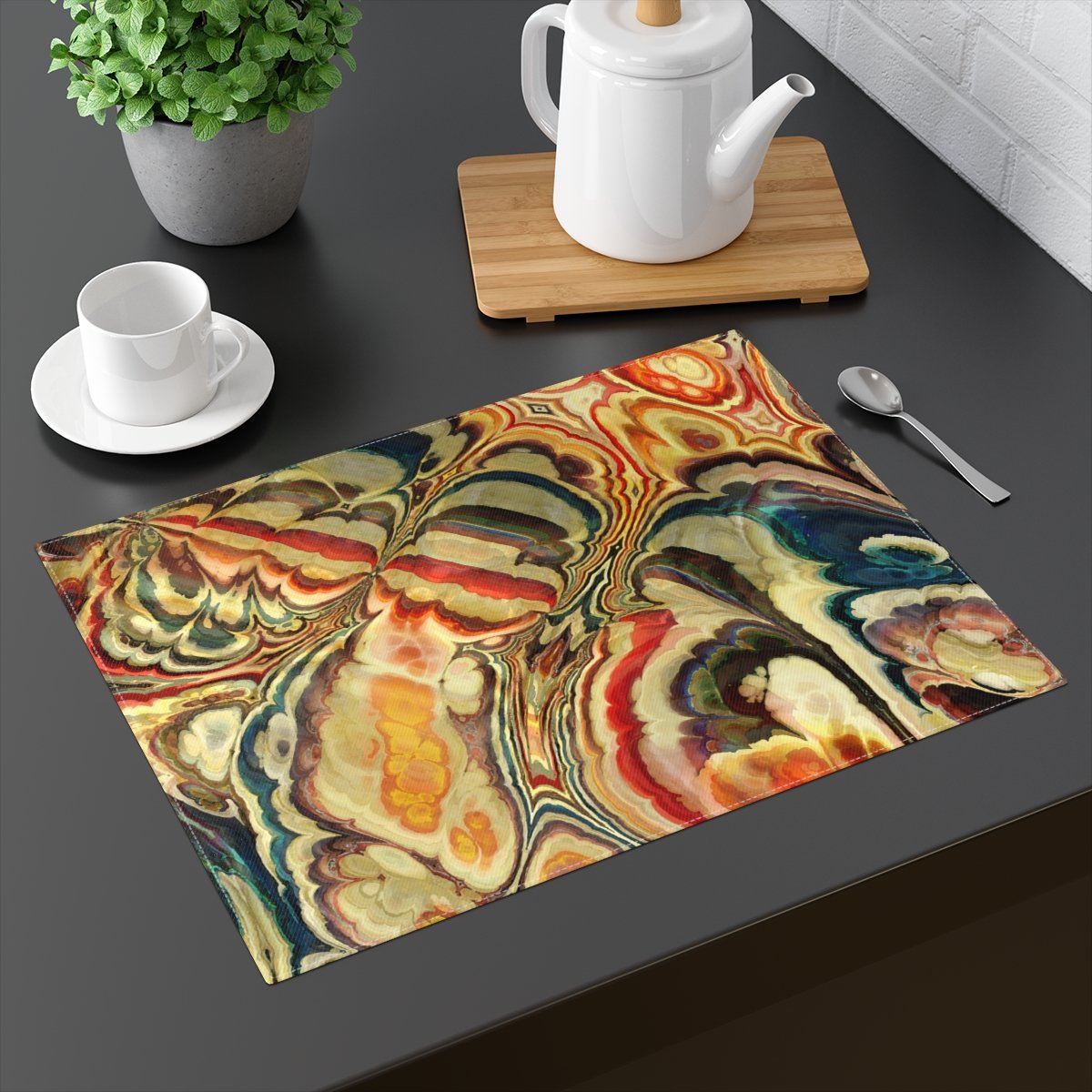 Baroque style paint pour placemat