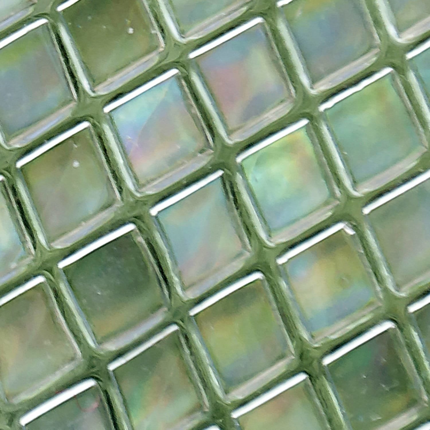Green Ombré Glass Tile Shower Curtain detail photo