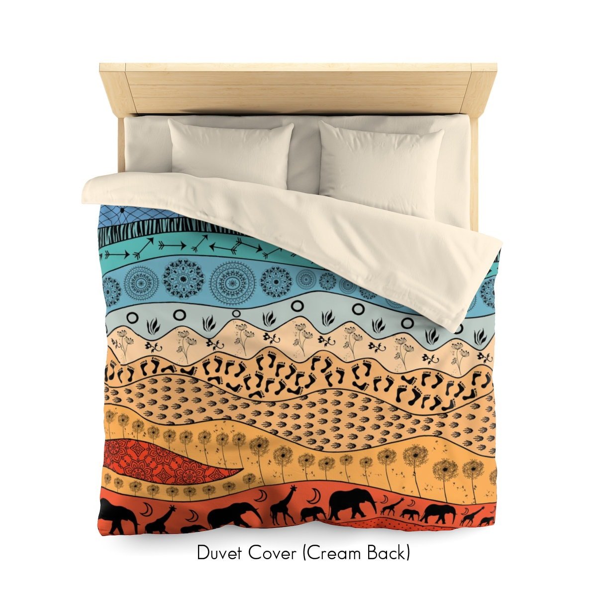 Colorful African Art Queen duvet cover
