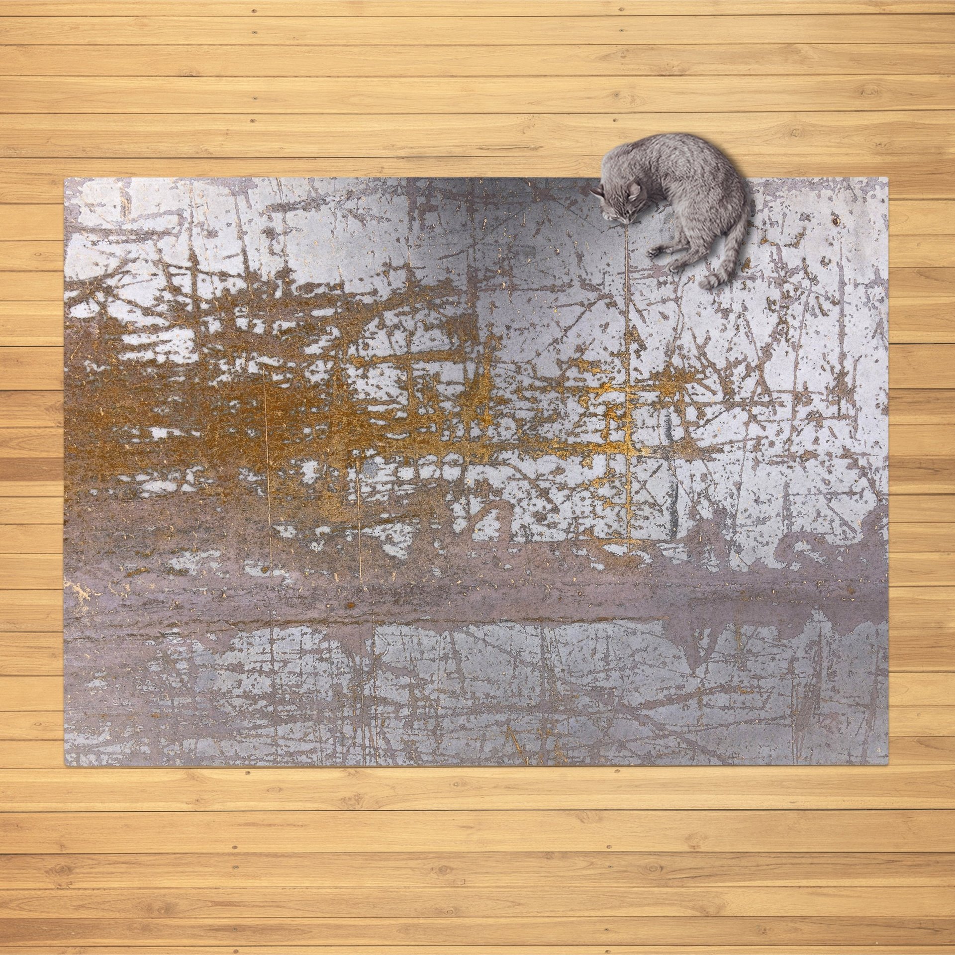 Cat laying on an Industrial Modern Area Rug