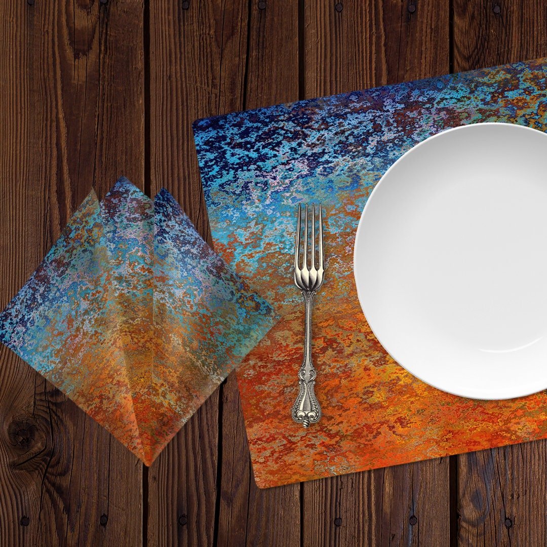 Southwestern Colors placemat and napkin on a table