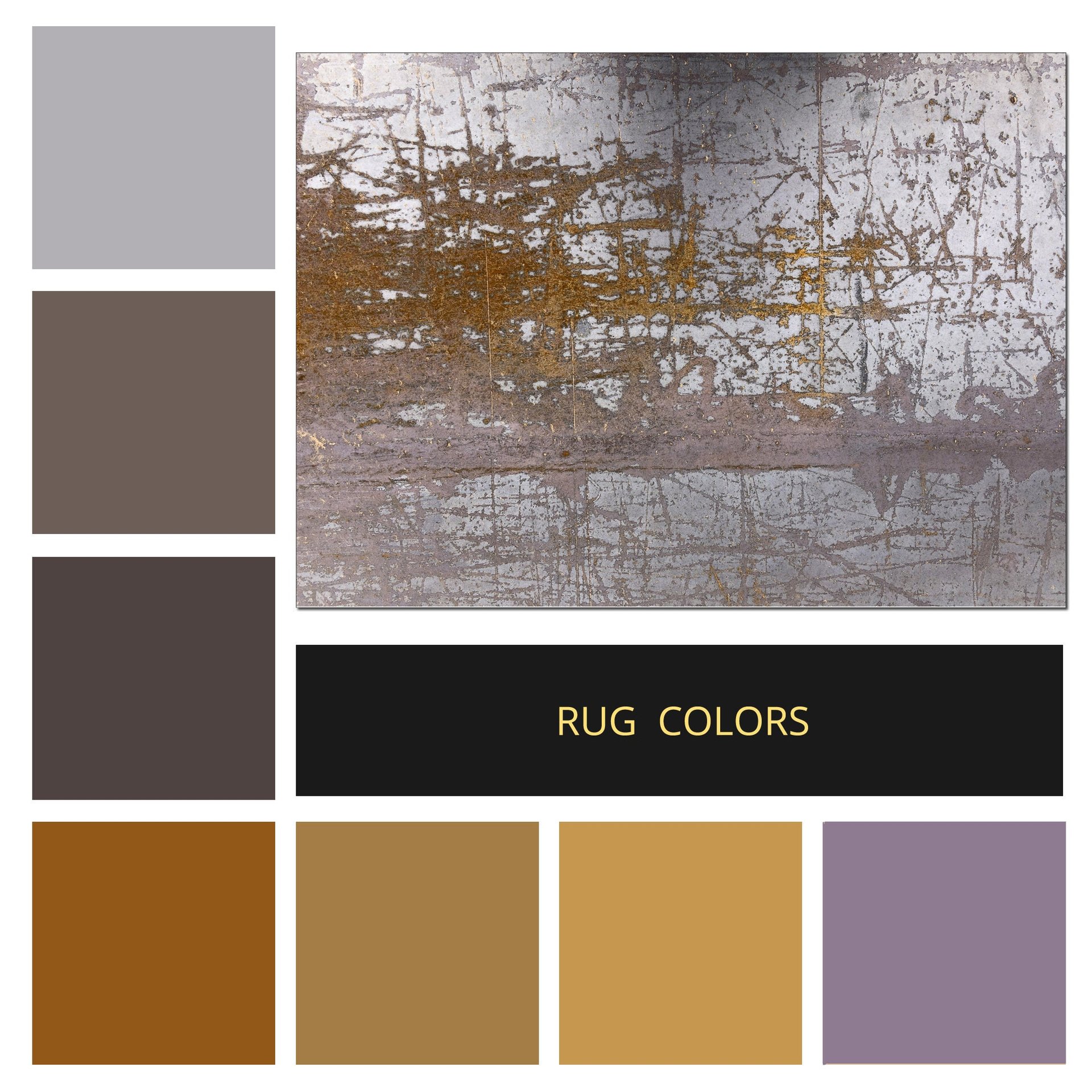 Industrial Modern Area Rug Color Palette Swatches