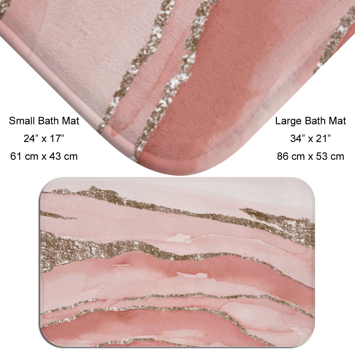 Pink Marble bath mat