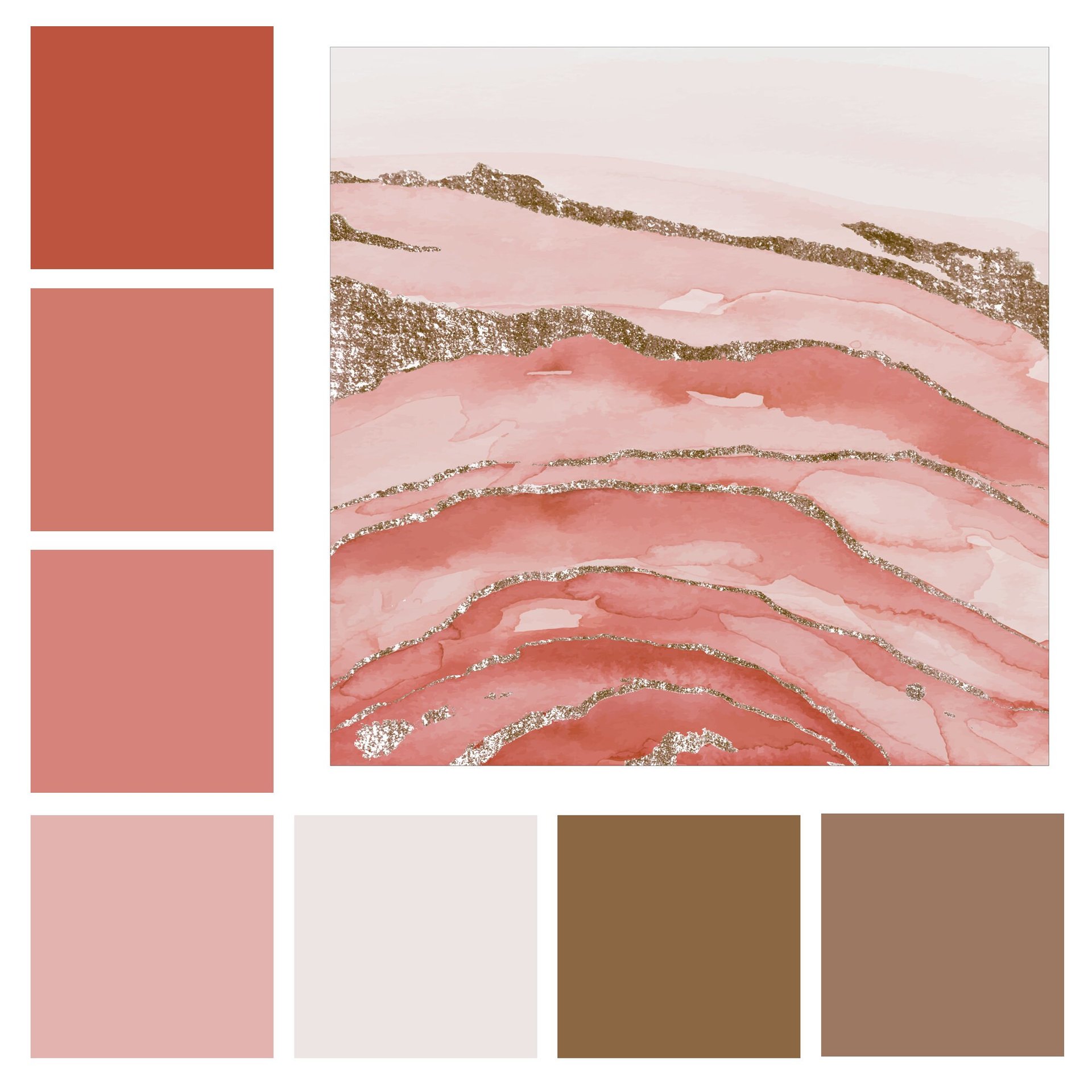 Pink Marble Shower Curtain color palette swatches