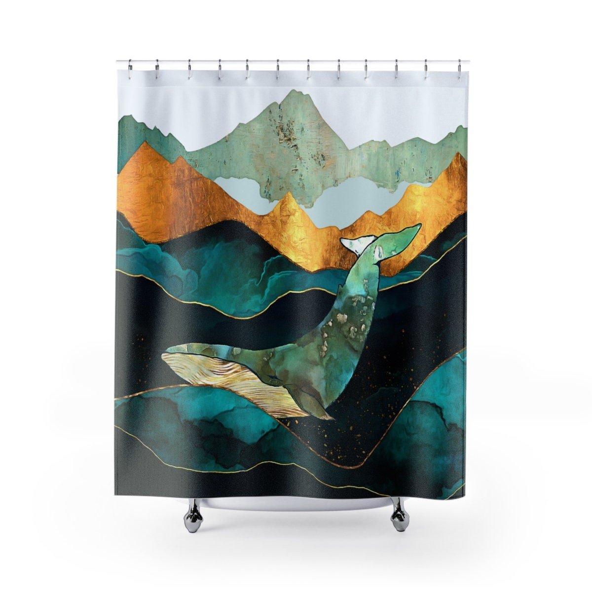 Blue Whale Shower Curtain