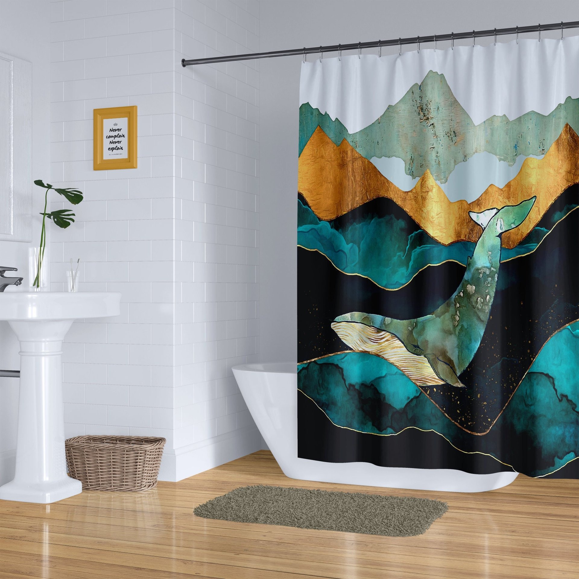 Blue Whale Shower Curtain