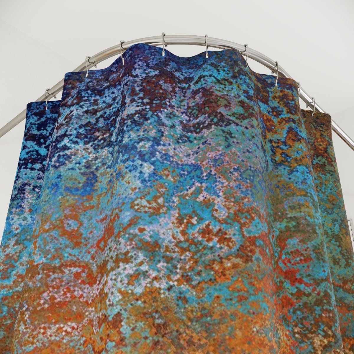 Southwestern Colors Shower Curtain top view