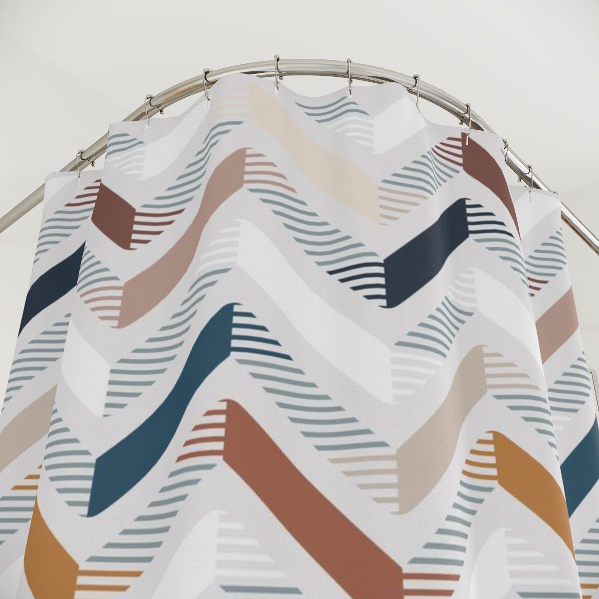 Chevron Shower Curtain top view