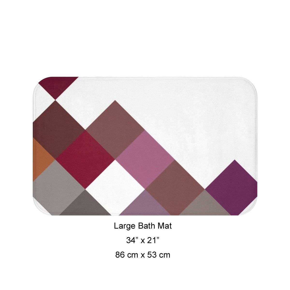 Burgundy and Purple Large Squares bath mat