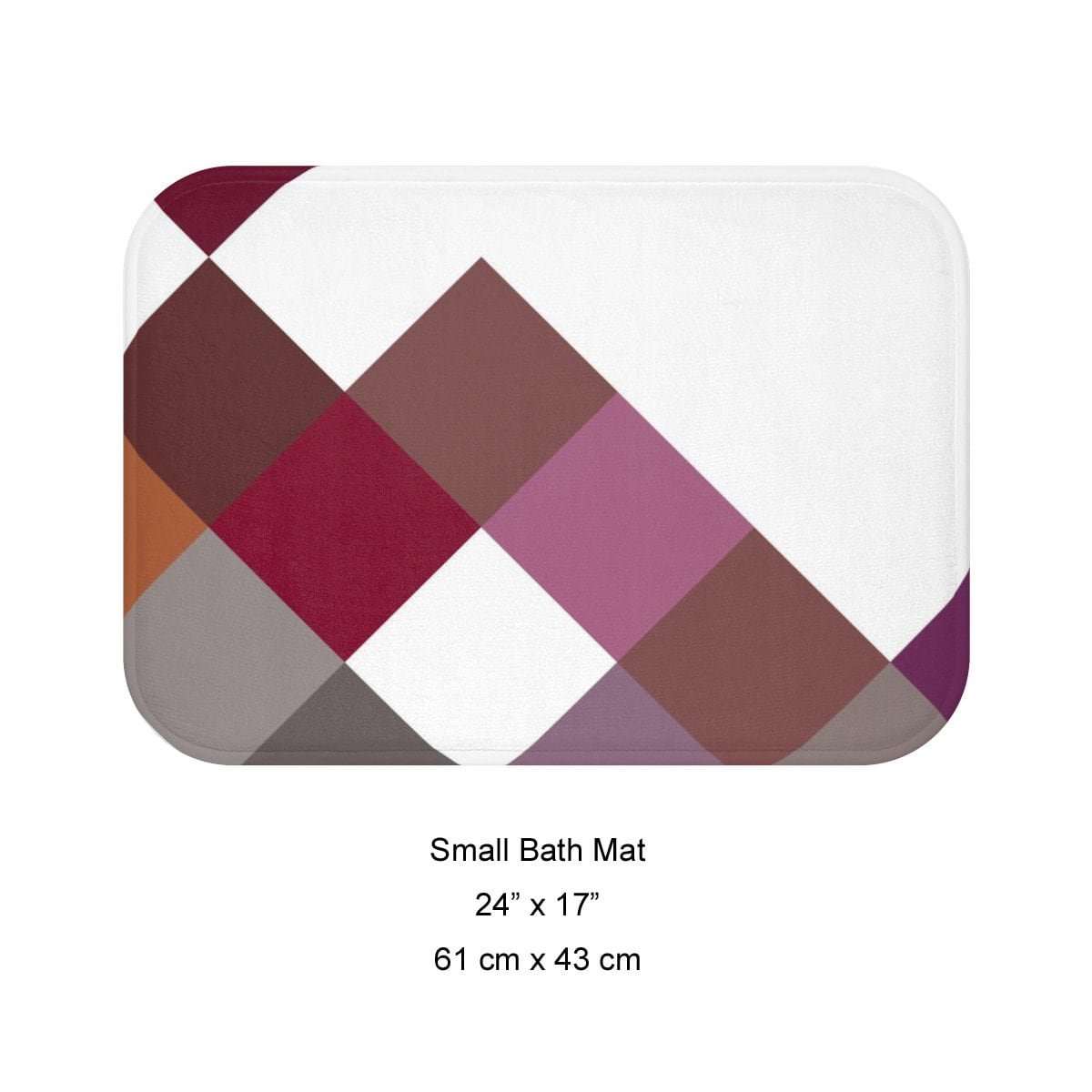 Burgundy and Purple Large Squares small bath mat