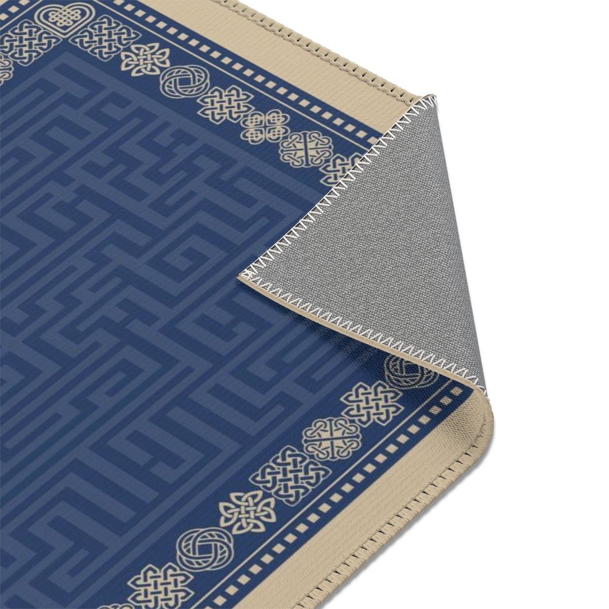 Blue & Beige Celtic Knot Rug