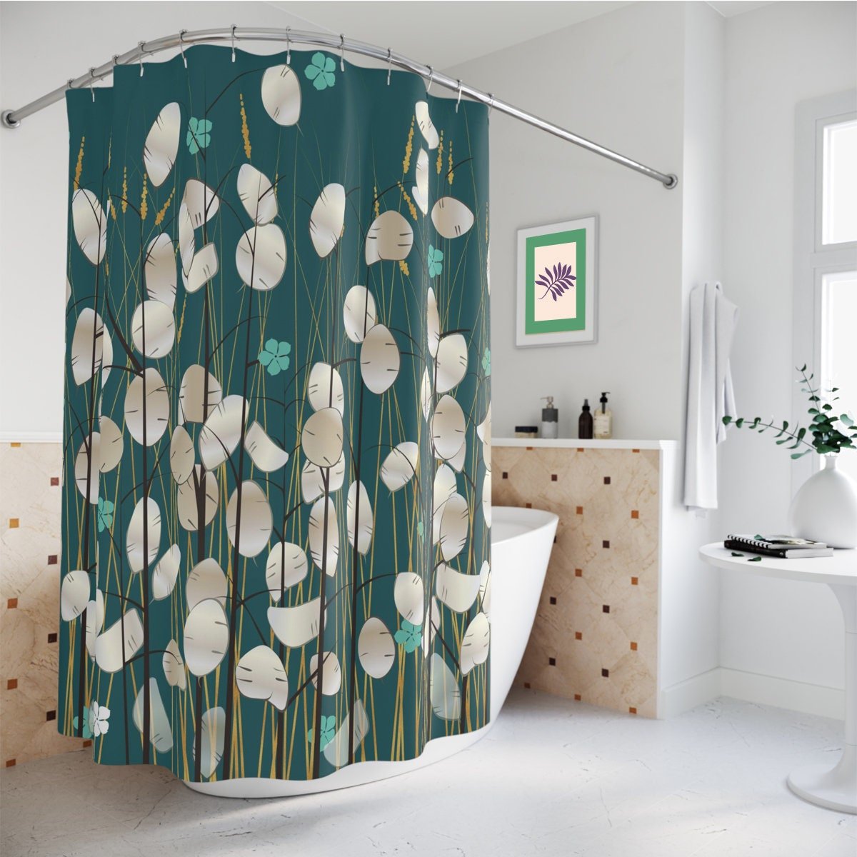 Lunaria Plant Shower Curtain