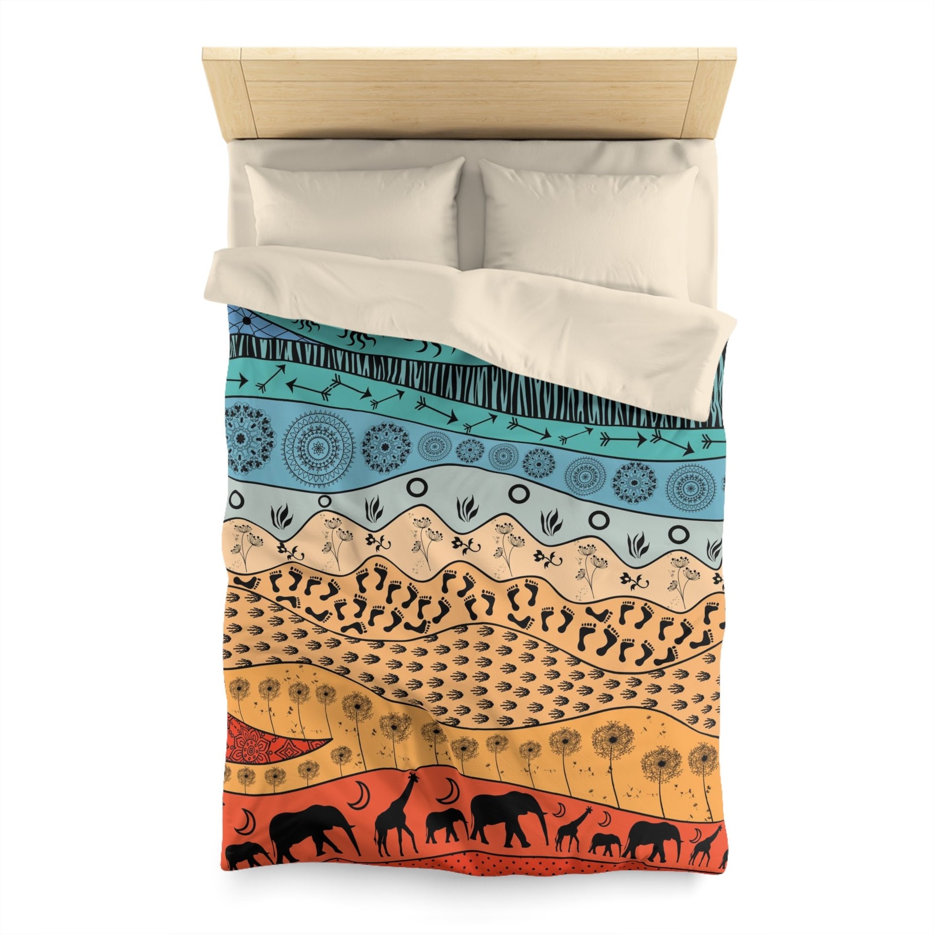 Colorful African Art twin duvet cover