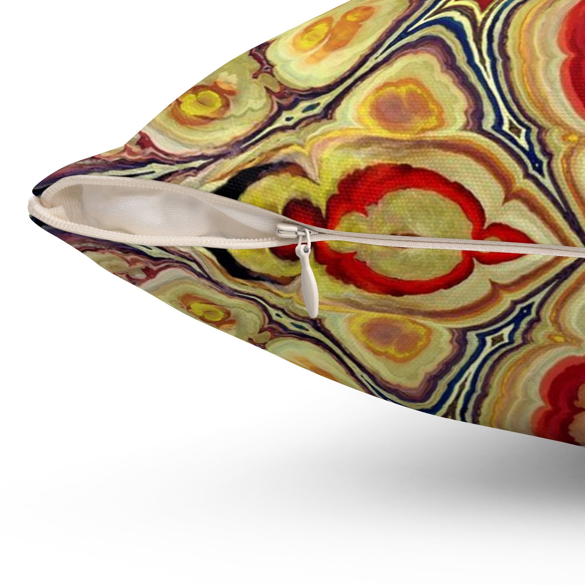 Baroque Style Abstract Art Pillow with Concealed Zipper