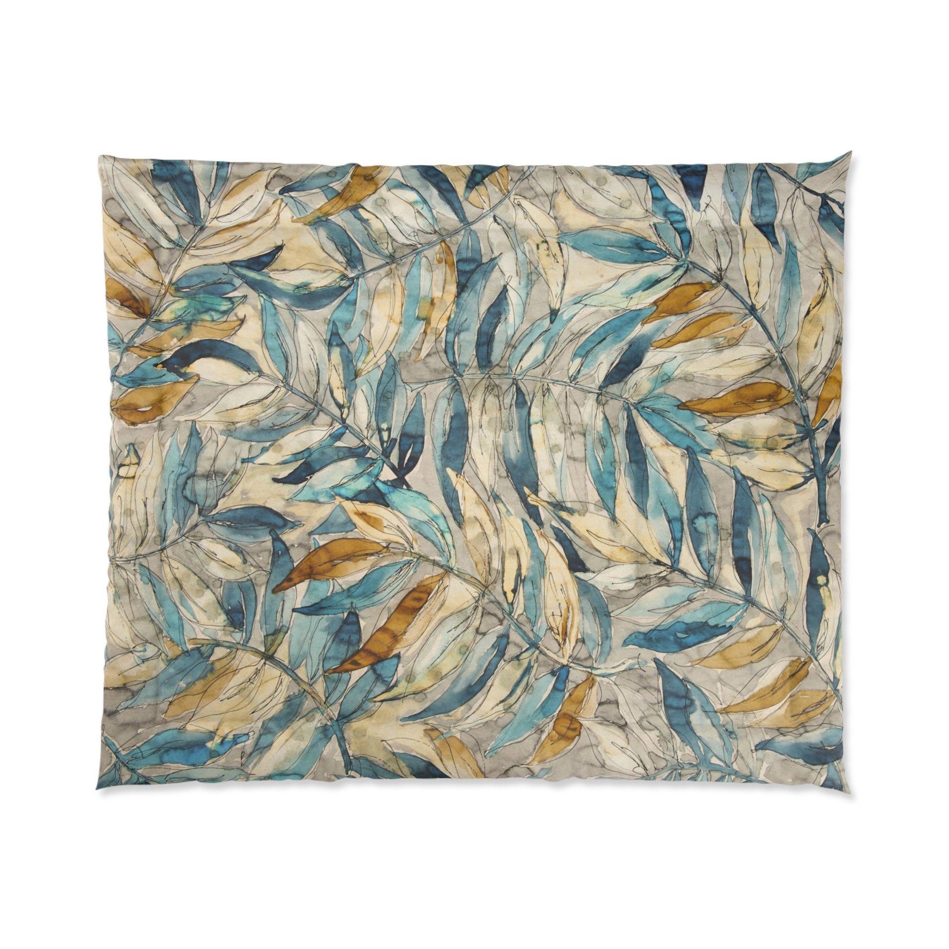 Watercolor Leaves king comforter