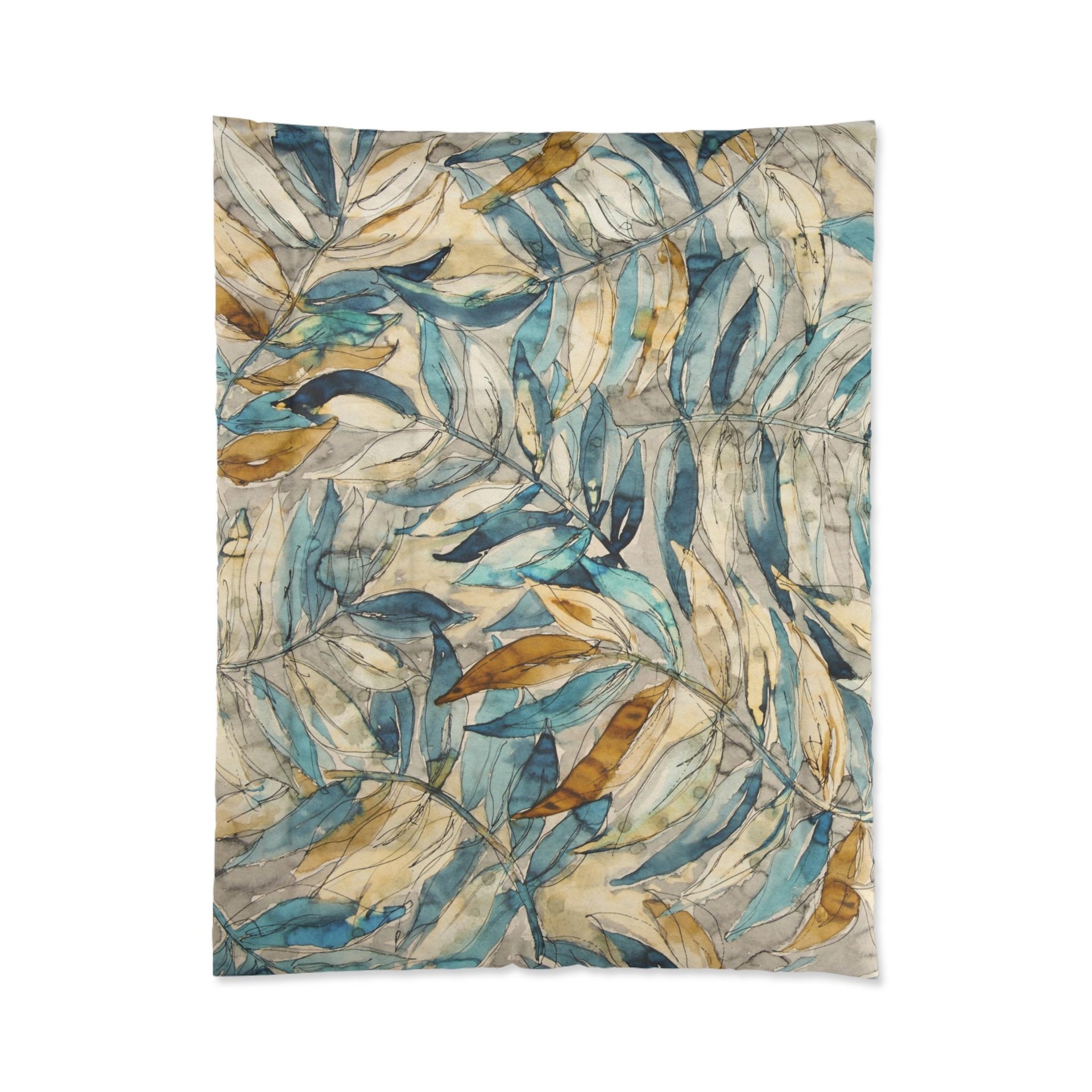 Watercolor Leaves twin comforter