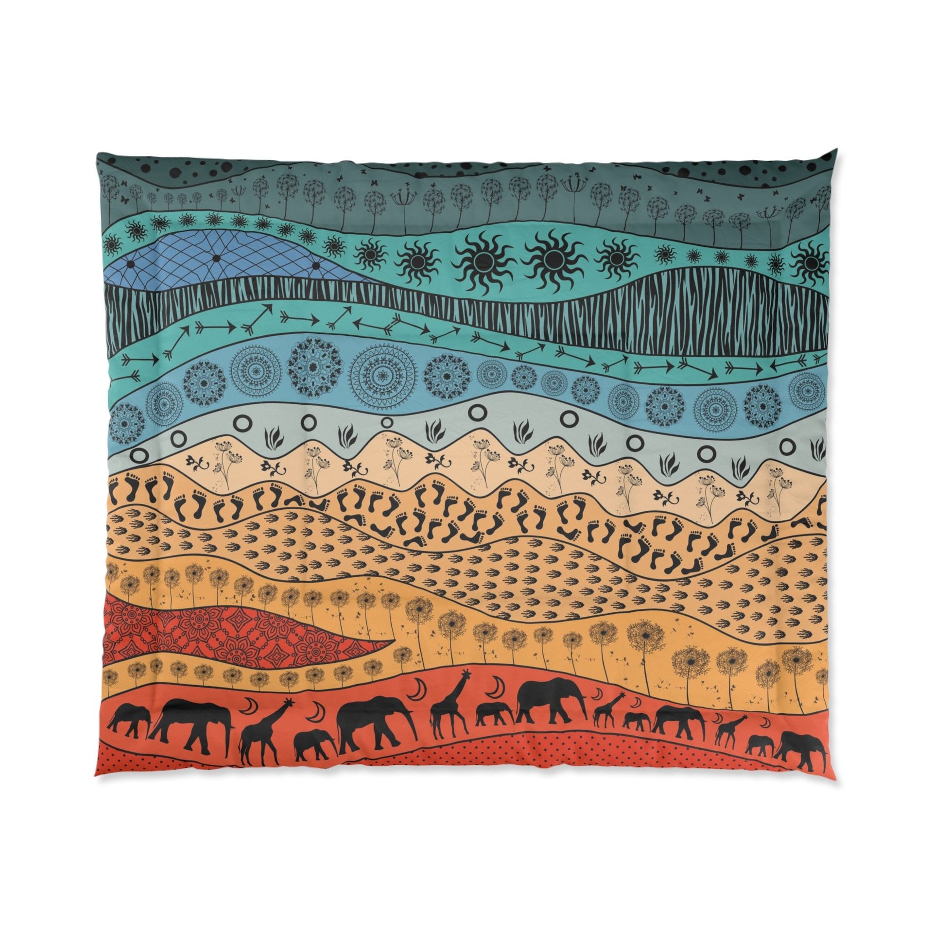 Colorful African Art King Comforter