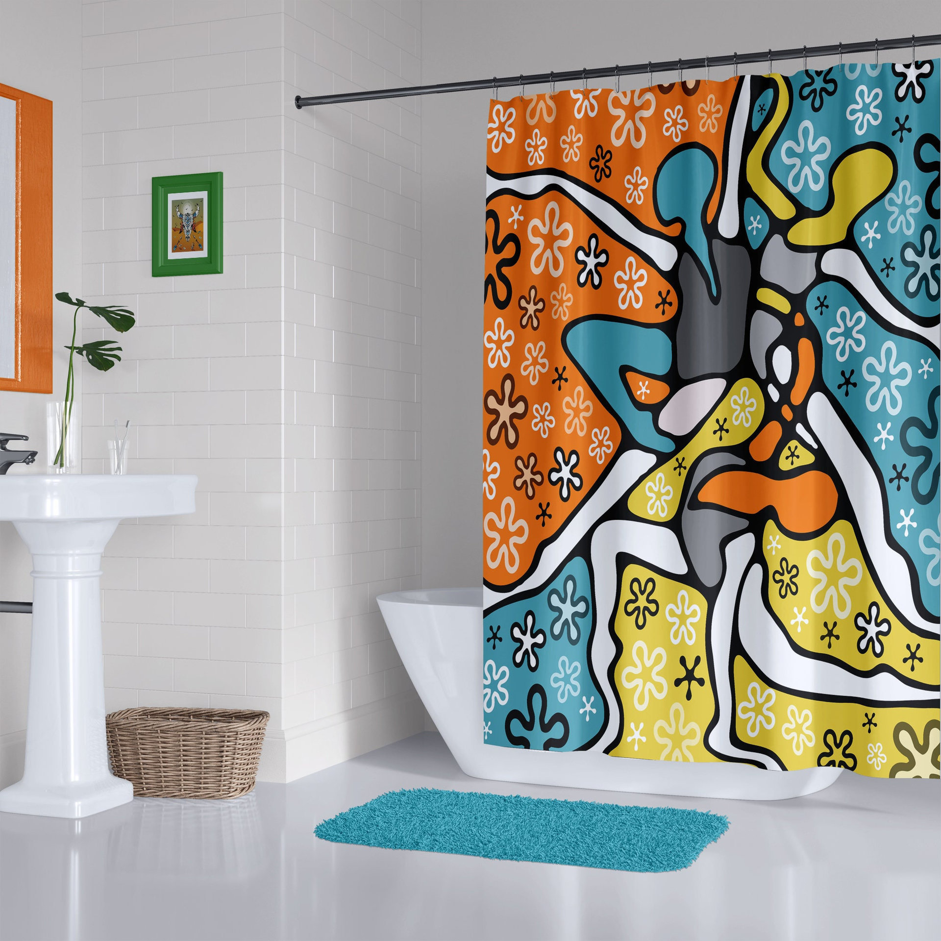 Funky Mid-Century Dancers Shower Curtain