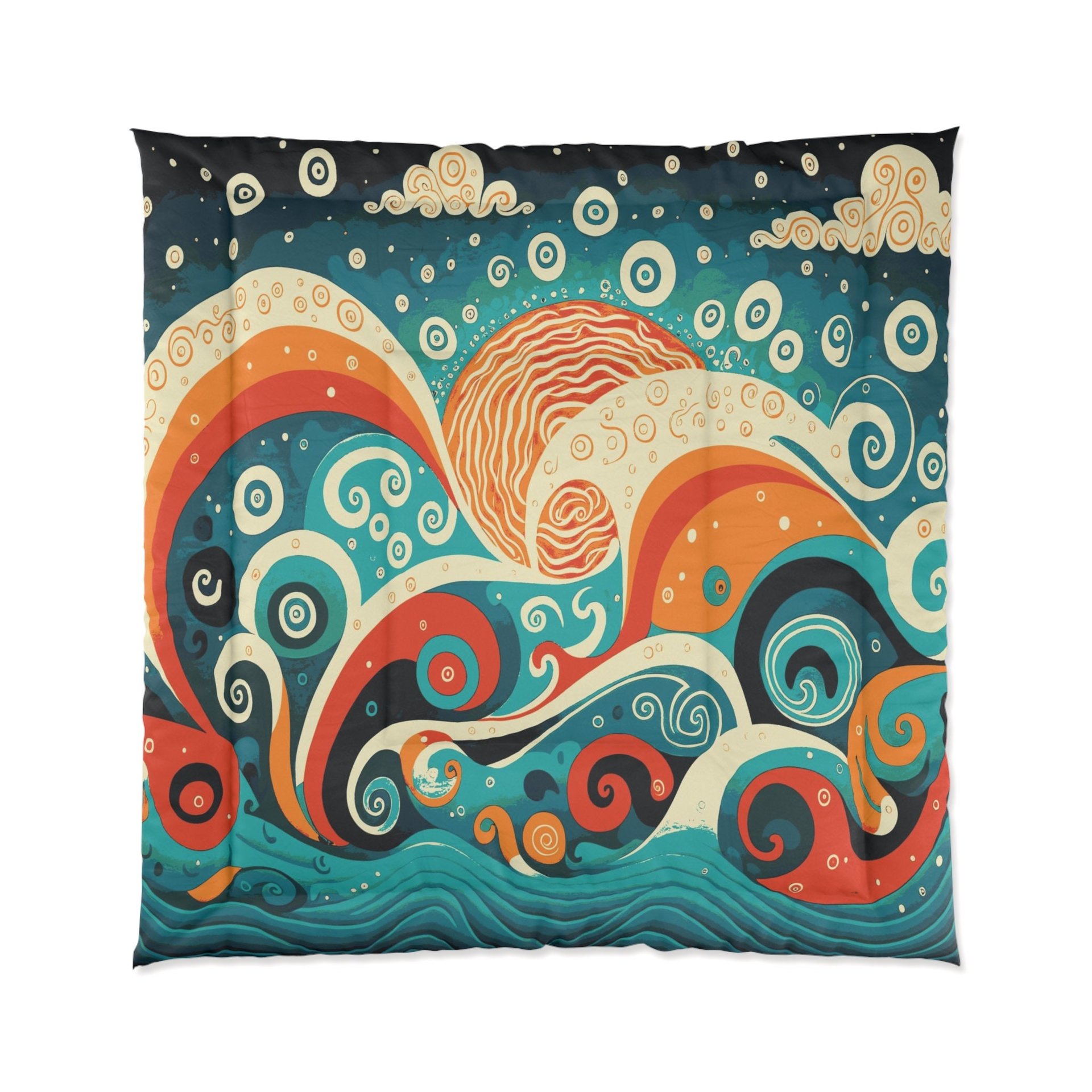 Nautical Folk Art queen comforter