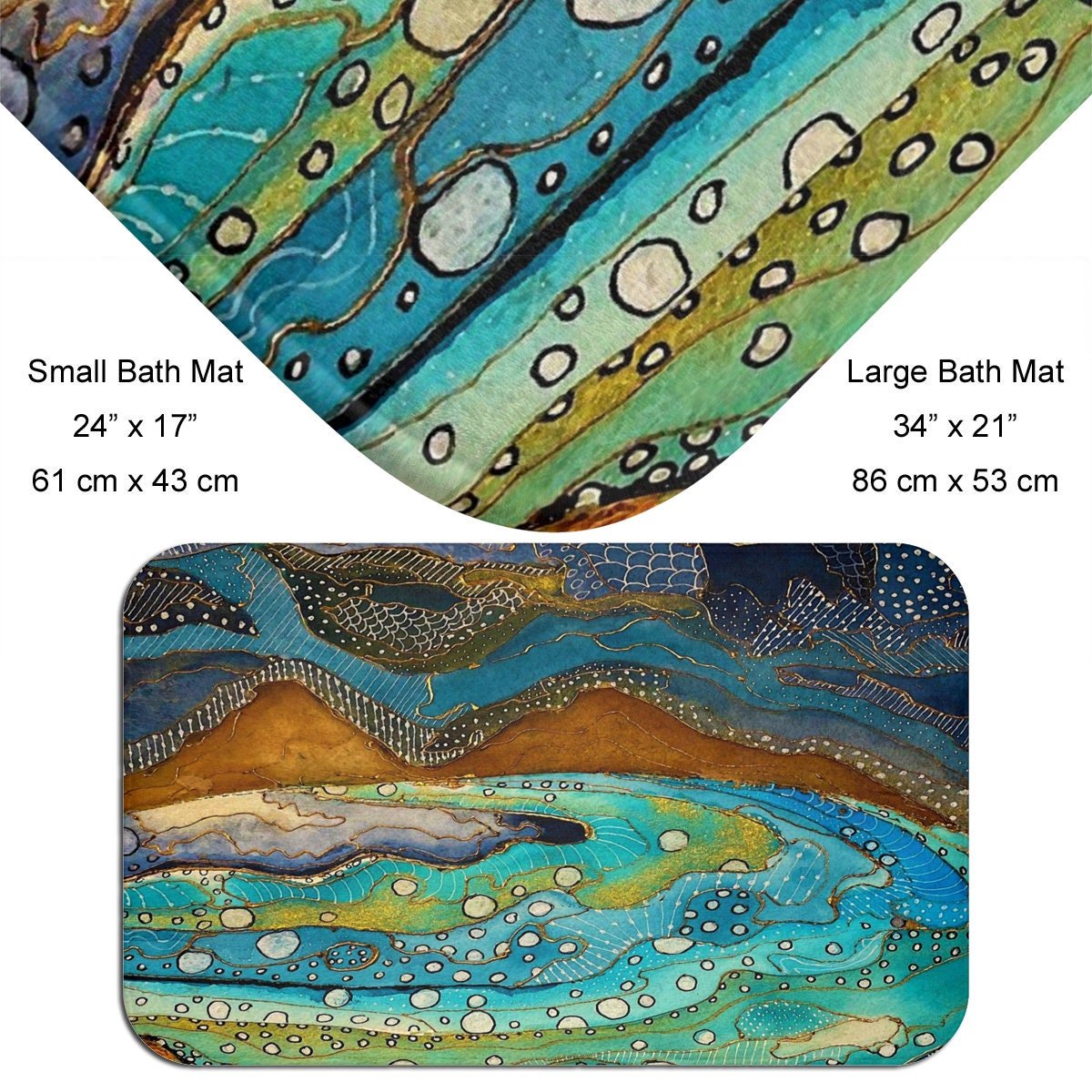 Watercolor Nautical bath mat