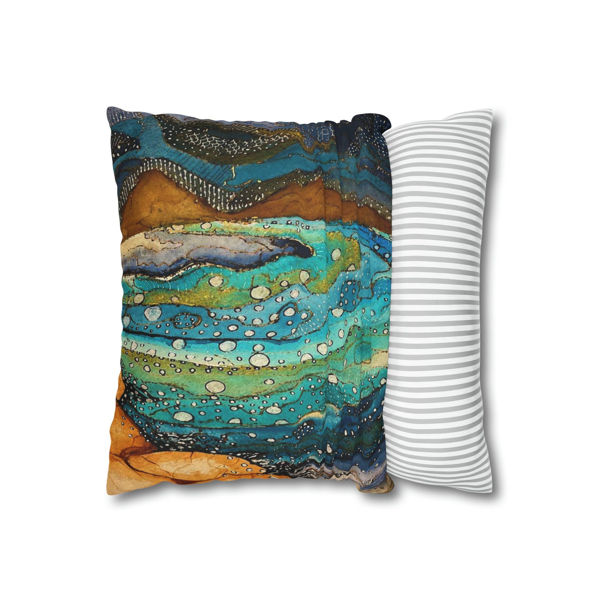 Rustic Watercolor Seashore - Coastal Decor Pillow cover