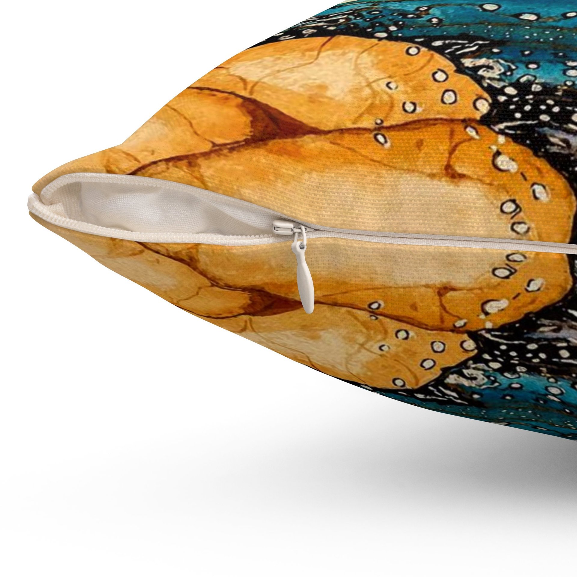 Rustic Watercolor Seashore - Coastal Decor Pillow zipper