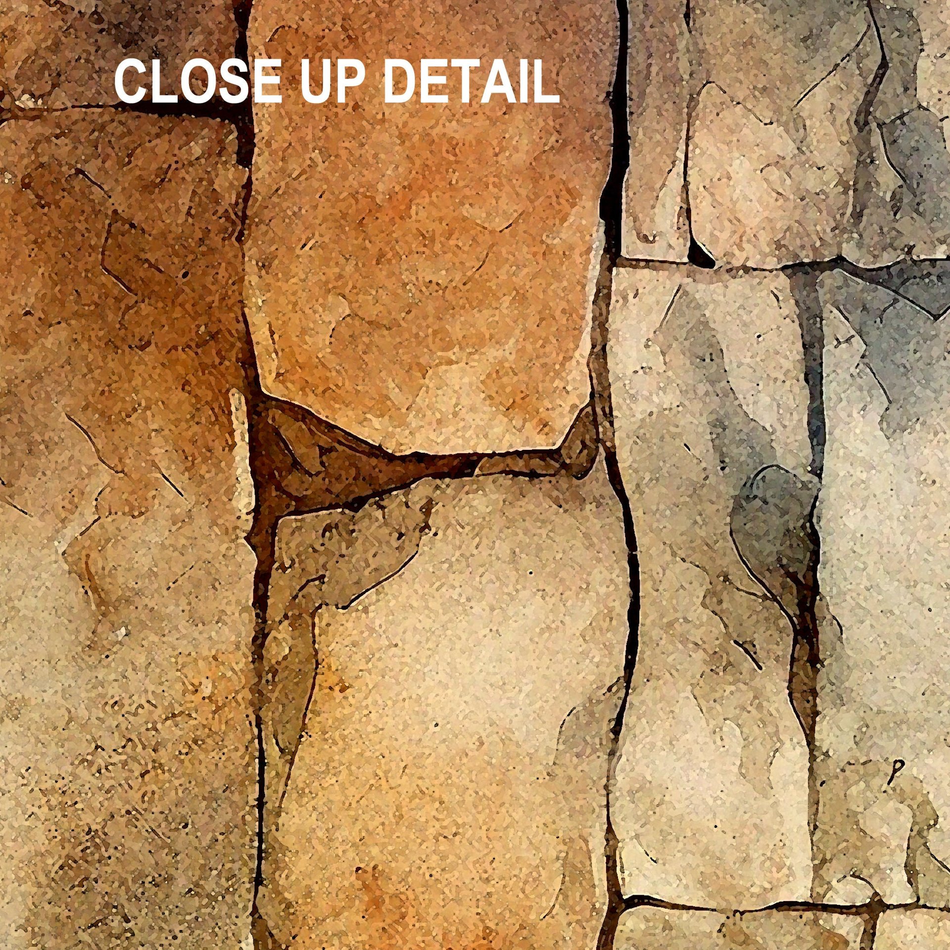 Sandstone Rock Wall Shower Curtain closeup detail