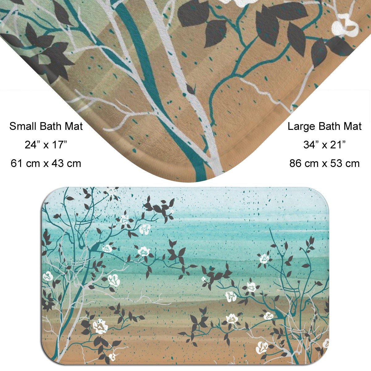 Large bath mat with sizes