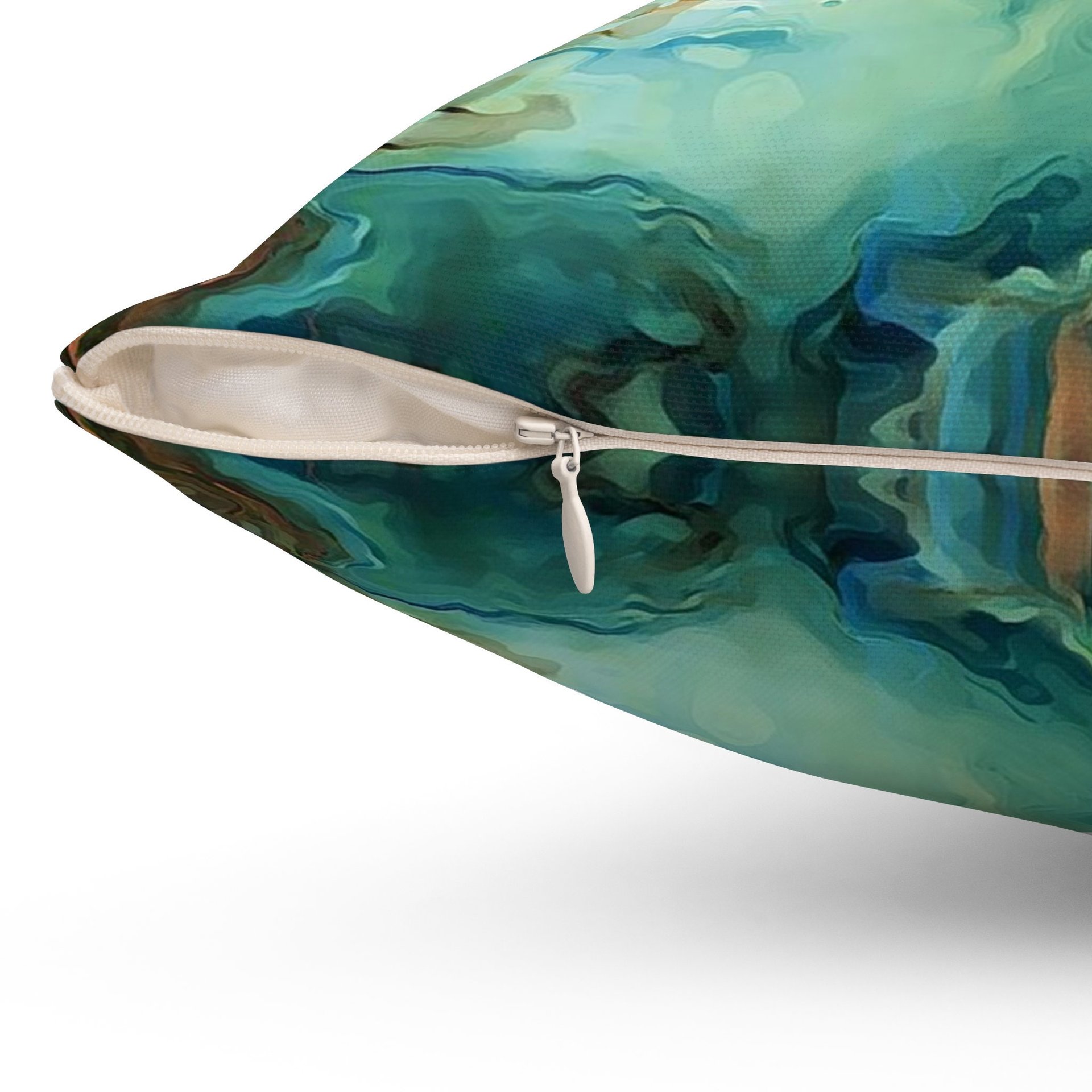 Blue Modern Abstract Art Pillow Concealed Zipper