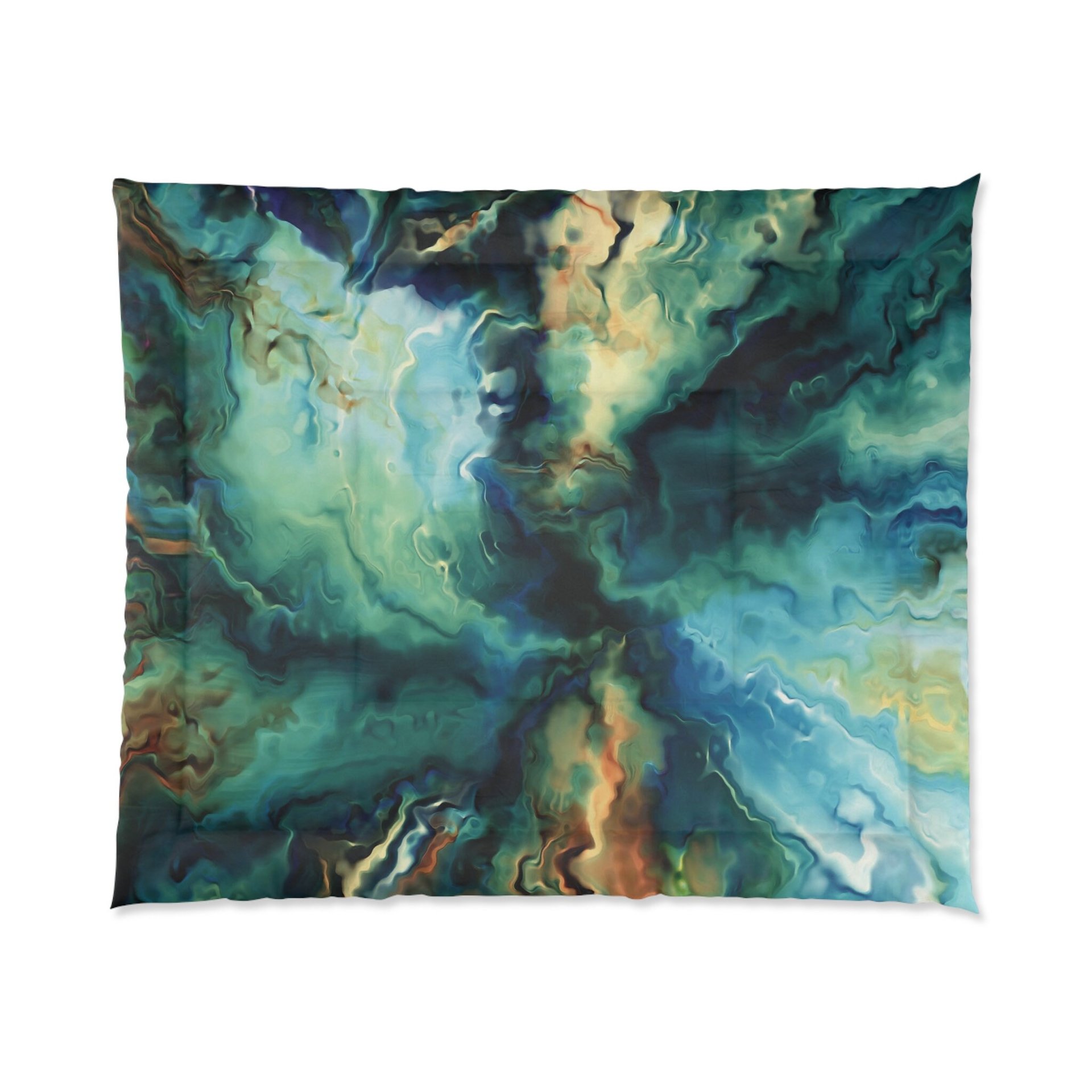 Blue Abstract Art king comforter