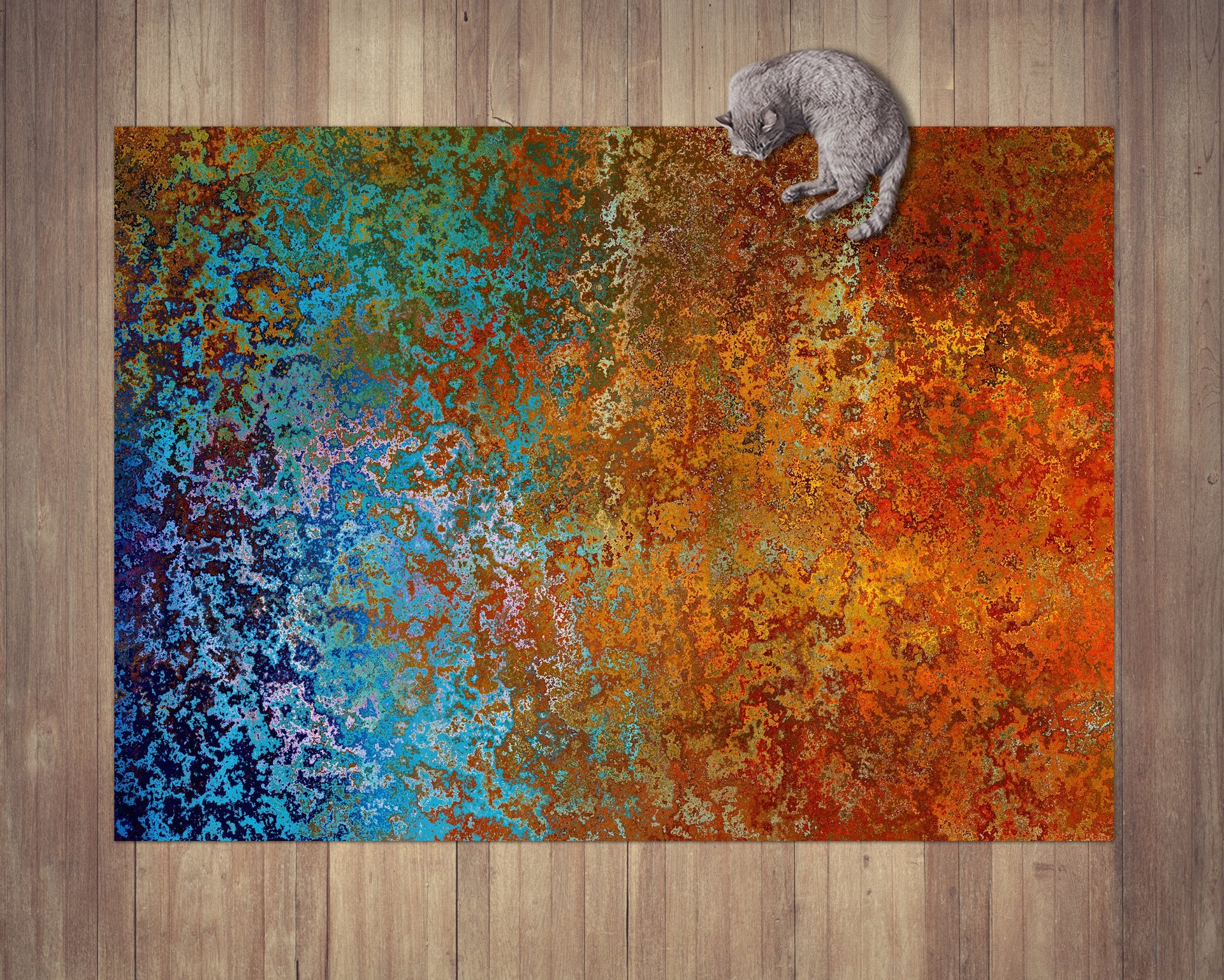 Abstract Ombré Rug in Southwestern Colors