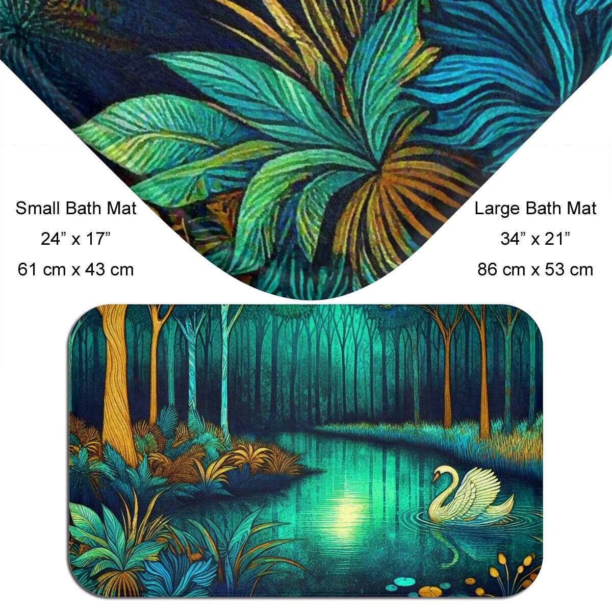 Large bath mat with sizes