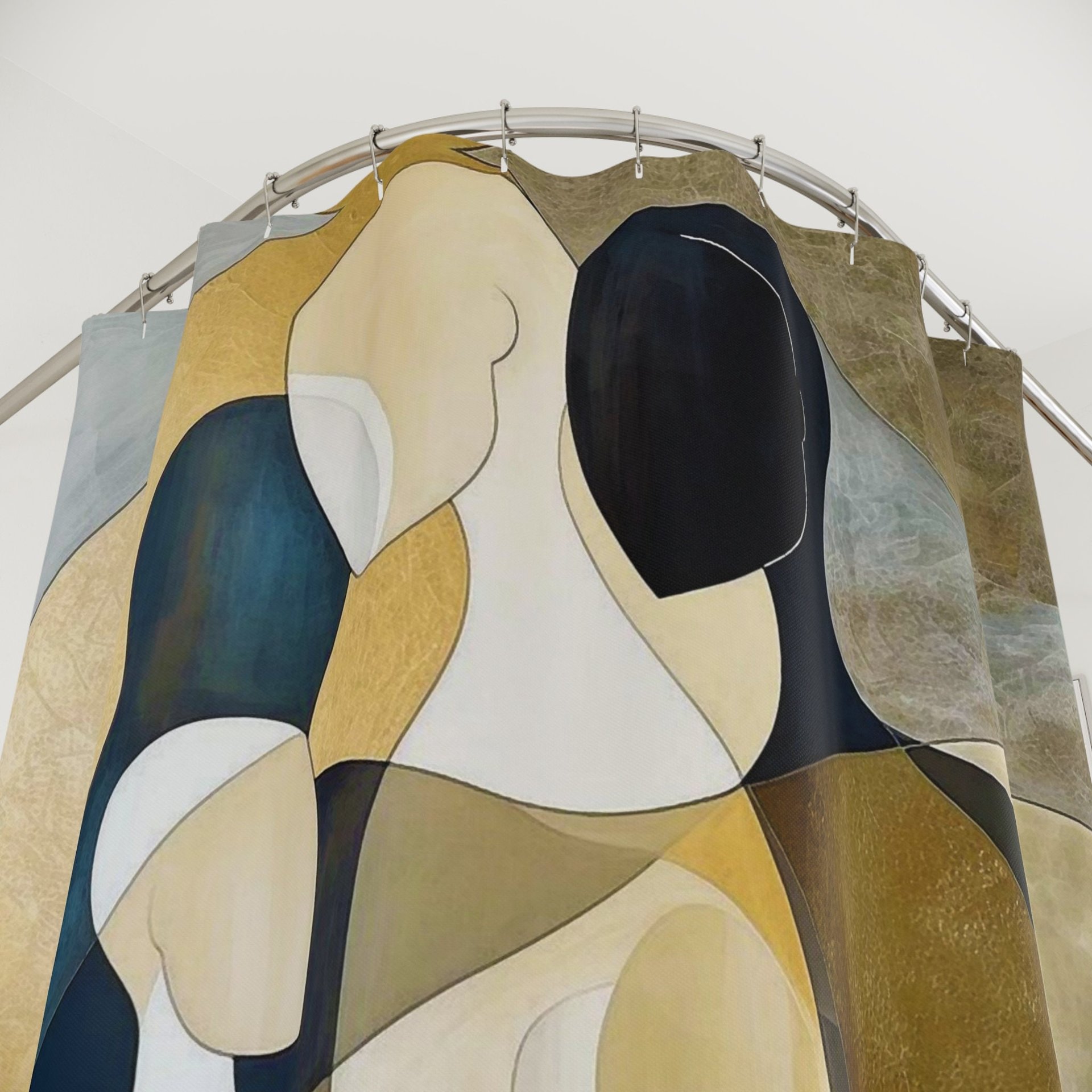 Modern Art Family Shower Curtain top view