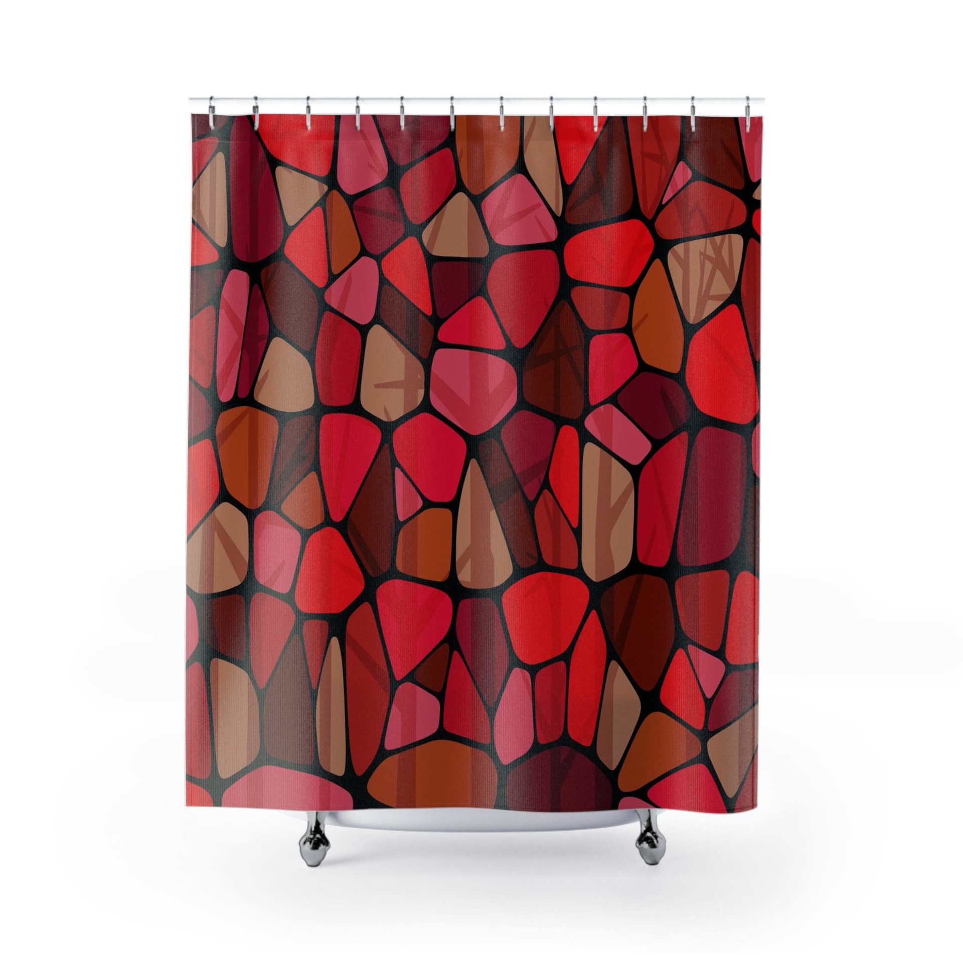 Red Stained Glass Shower Curtain