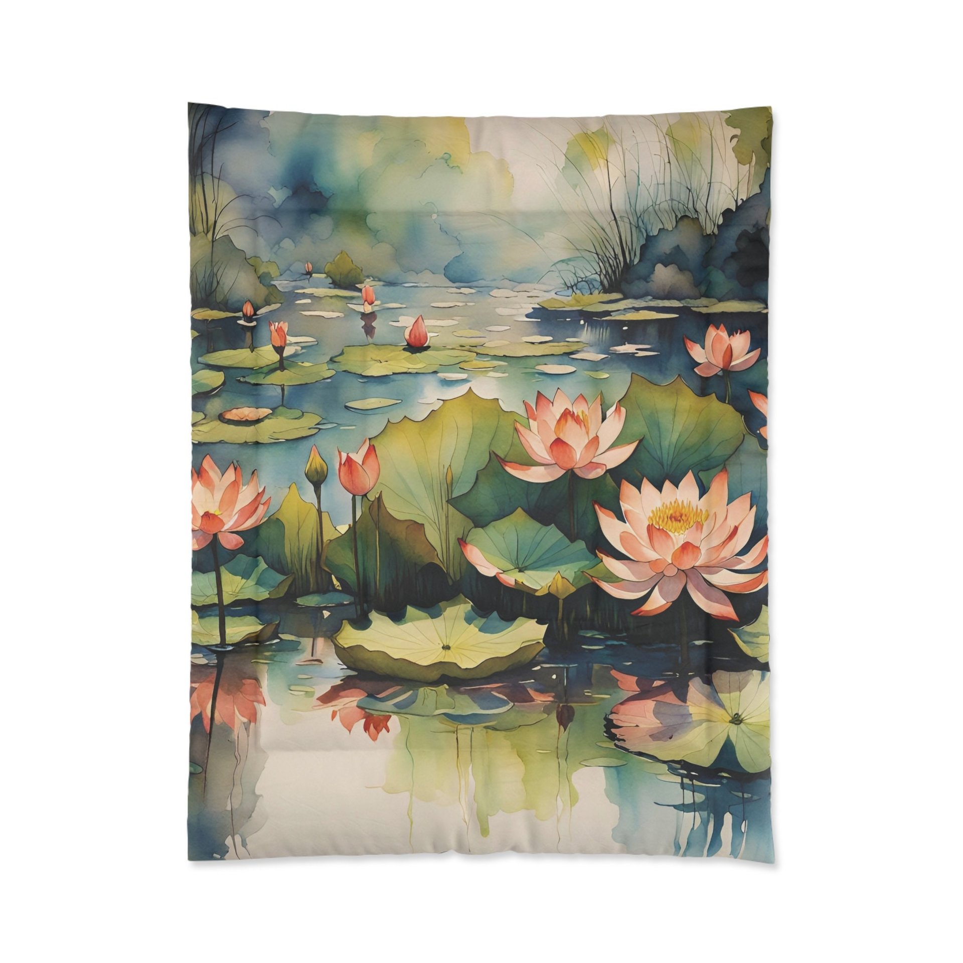 Twin size water lily comforter