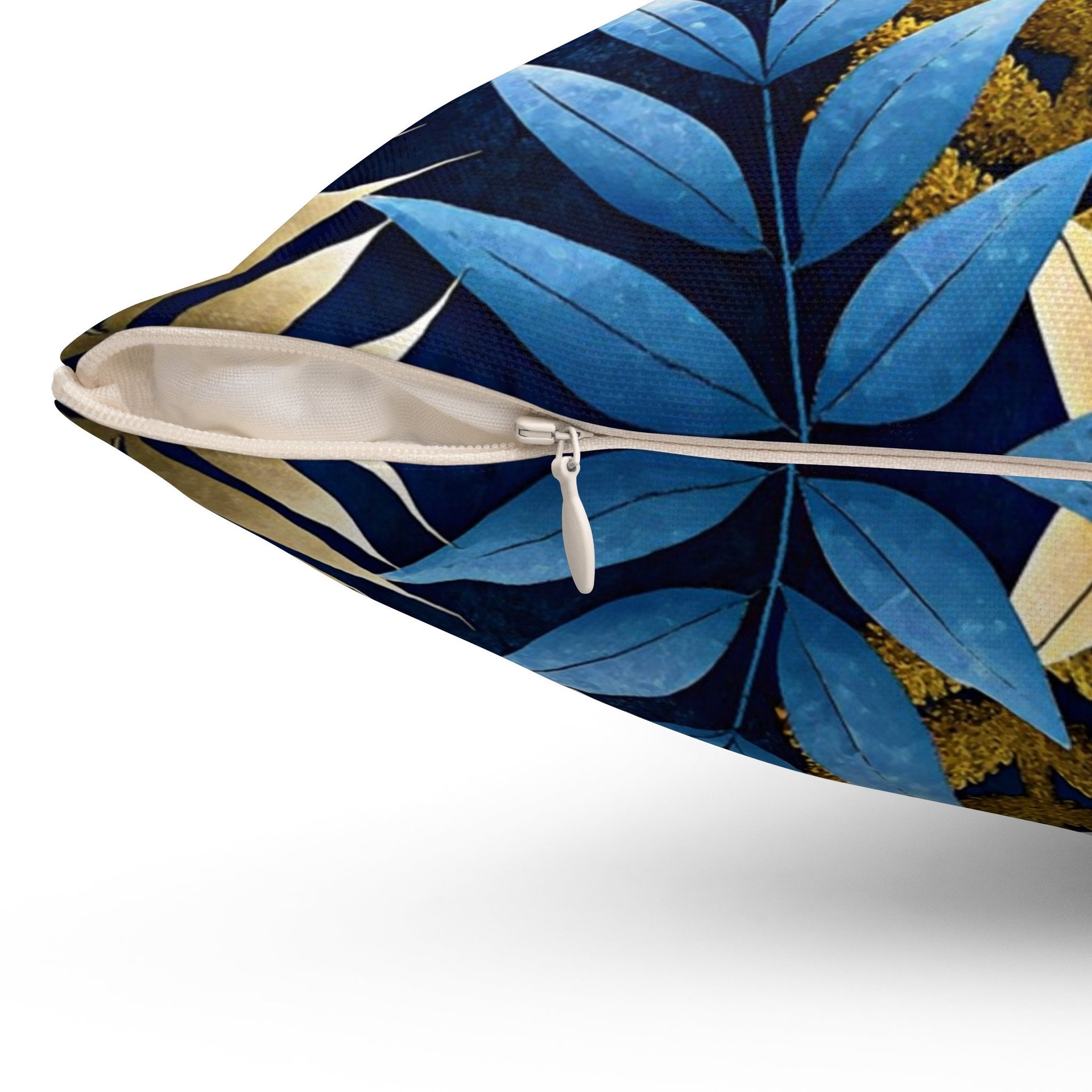 Botanical Leaves and Ferns Pillow Concealed Zipper