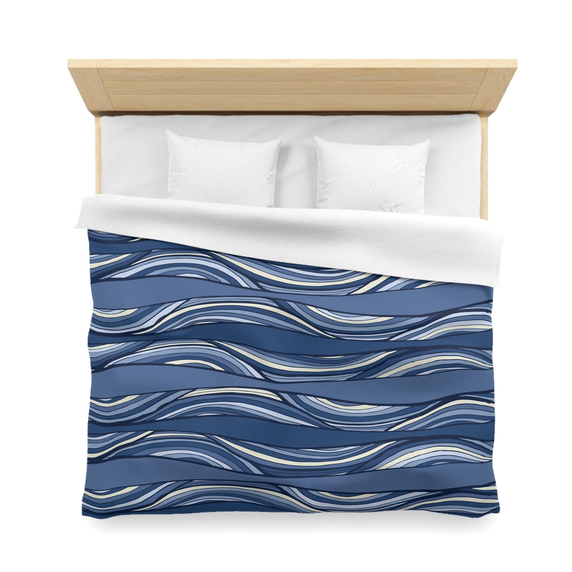blue waves king duvet cover