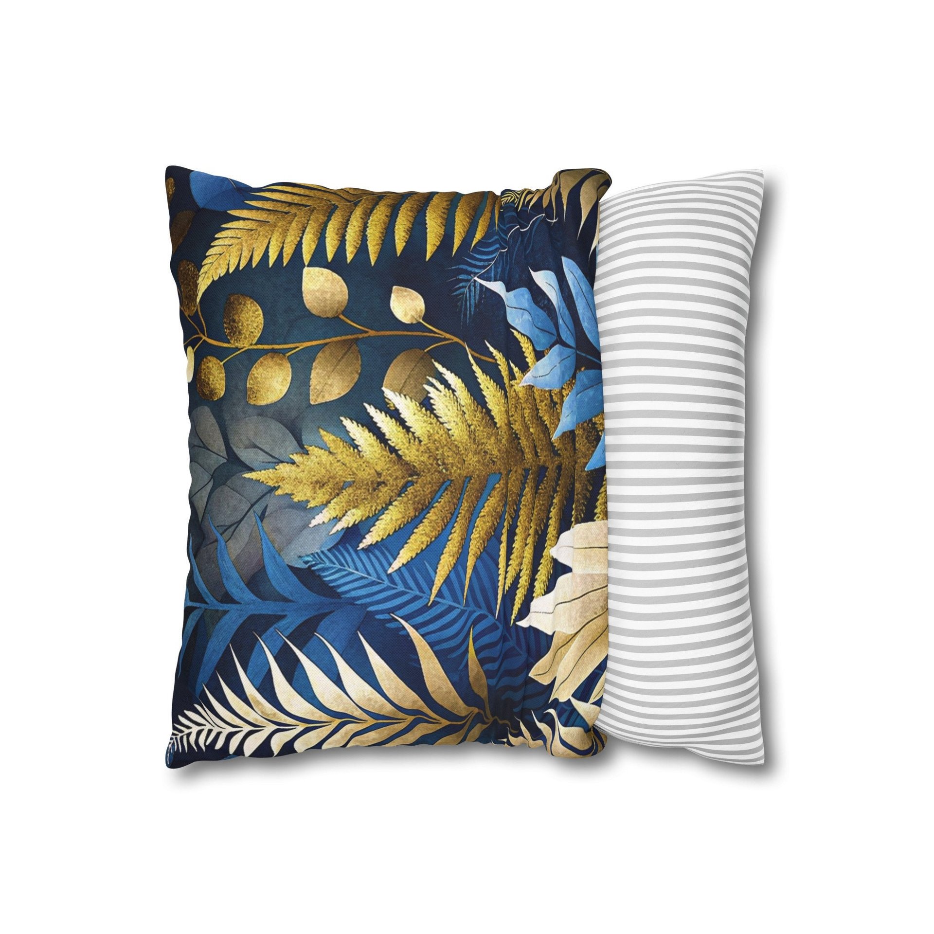 Botanical Leaves and Ferns Pillow Cover
