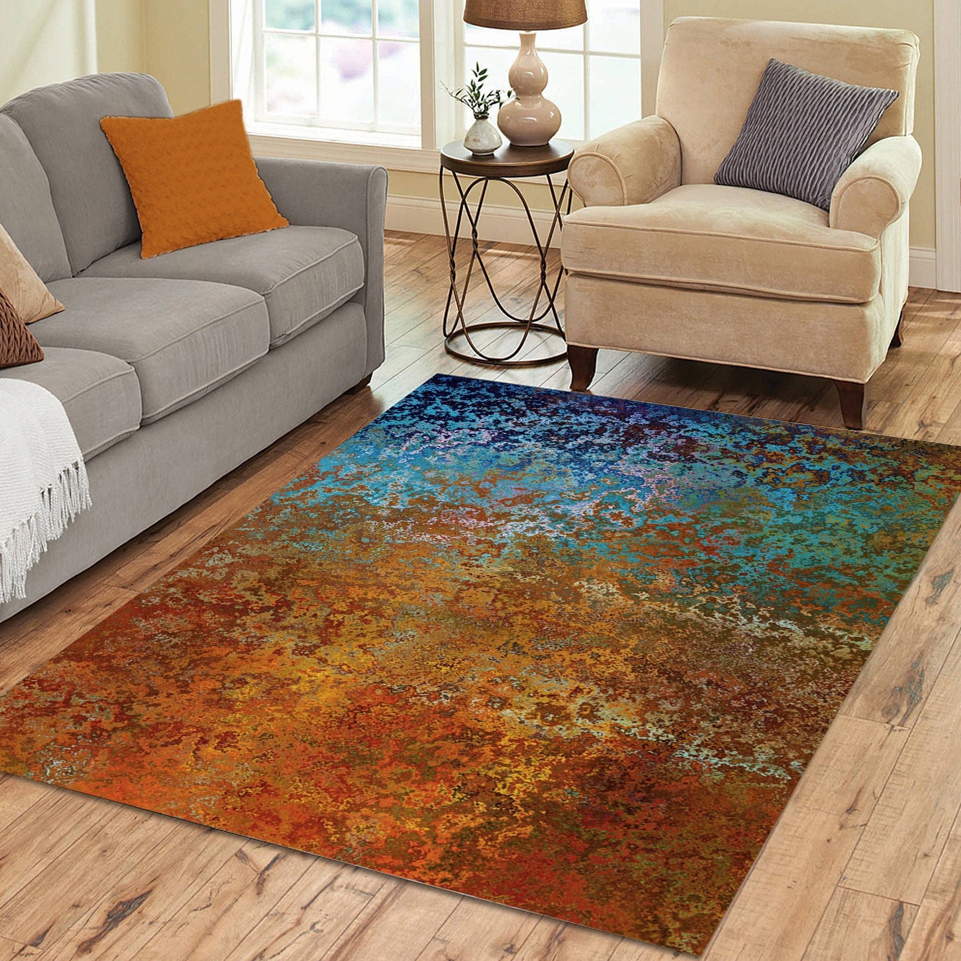 Abstract Ombré Rug in Southwestern Colors