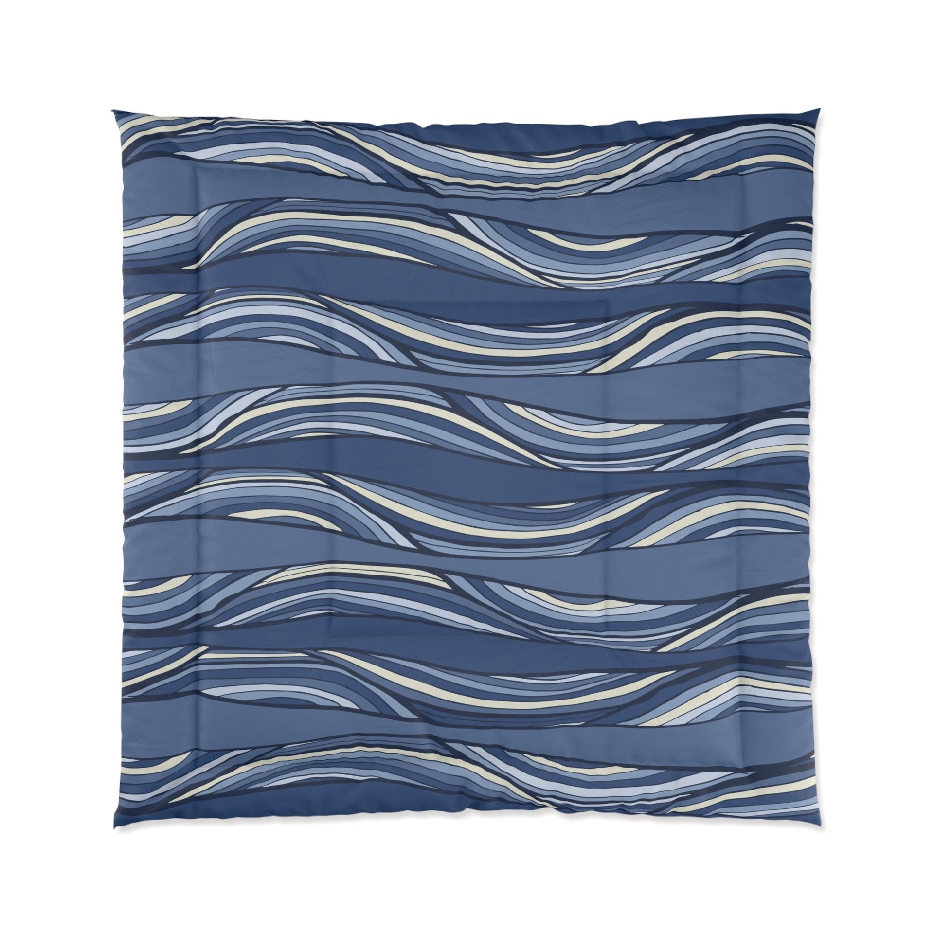 blue waves queen comforter