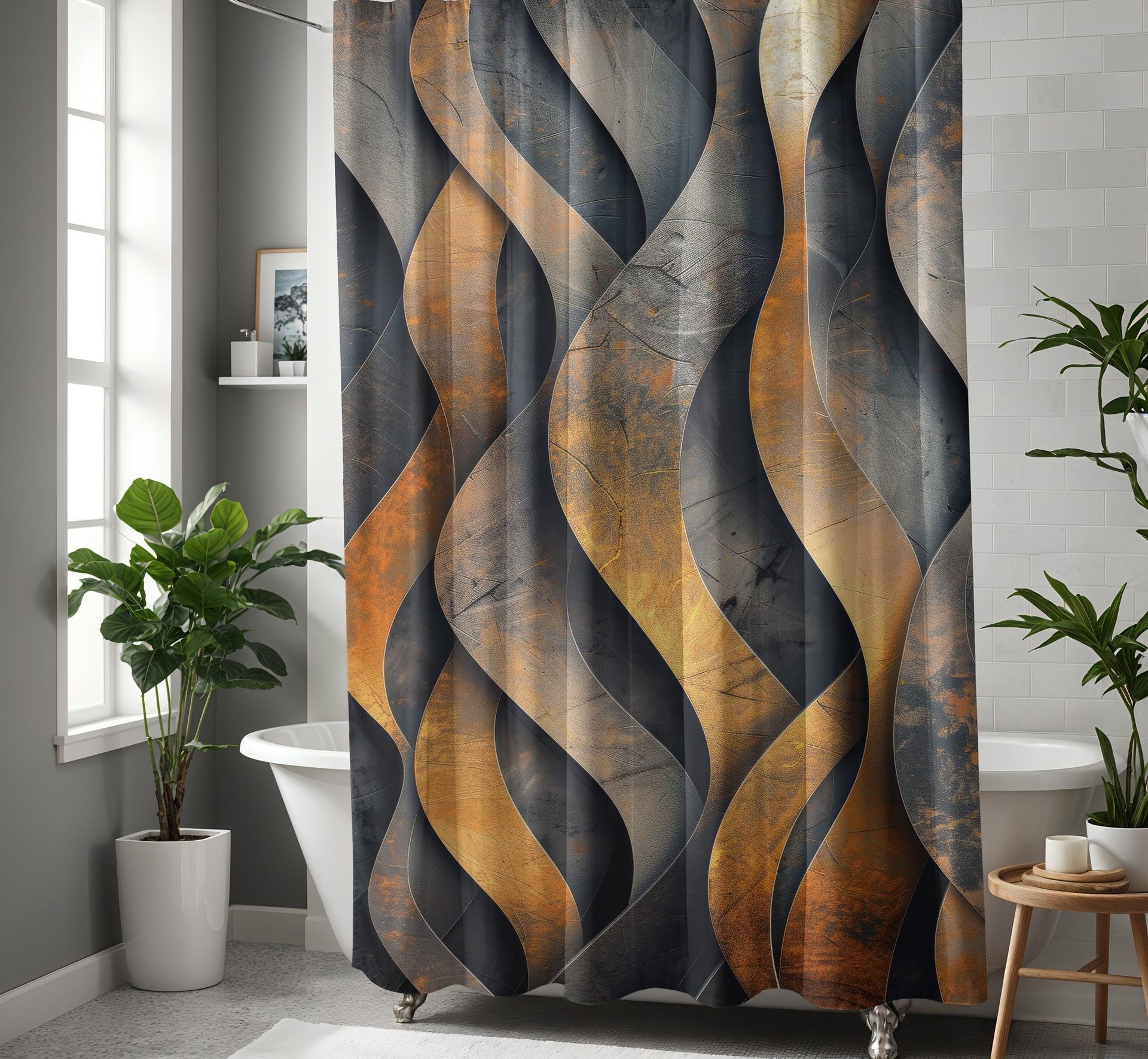 3D Industrial Shower Curtain