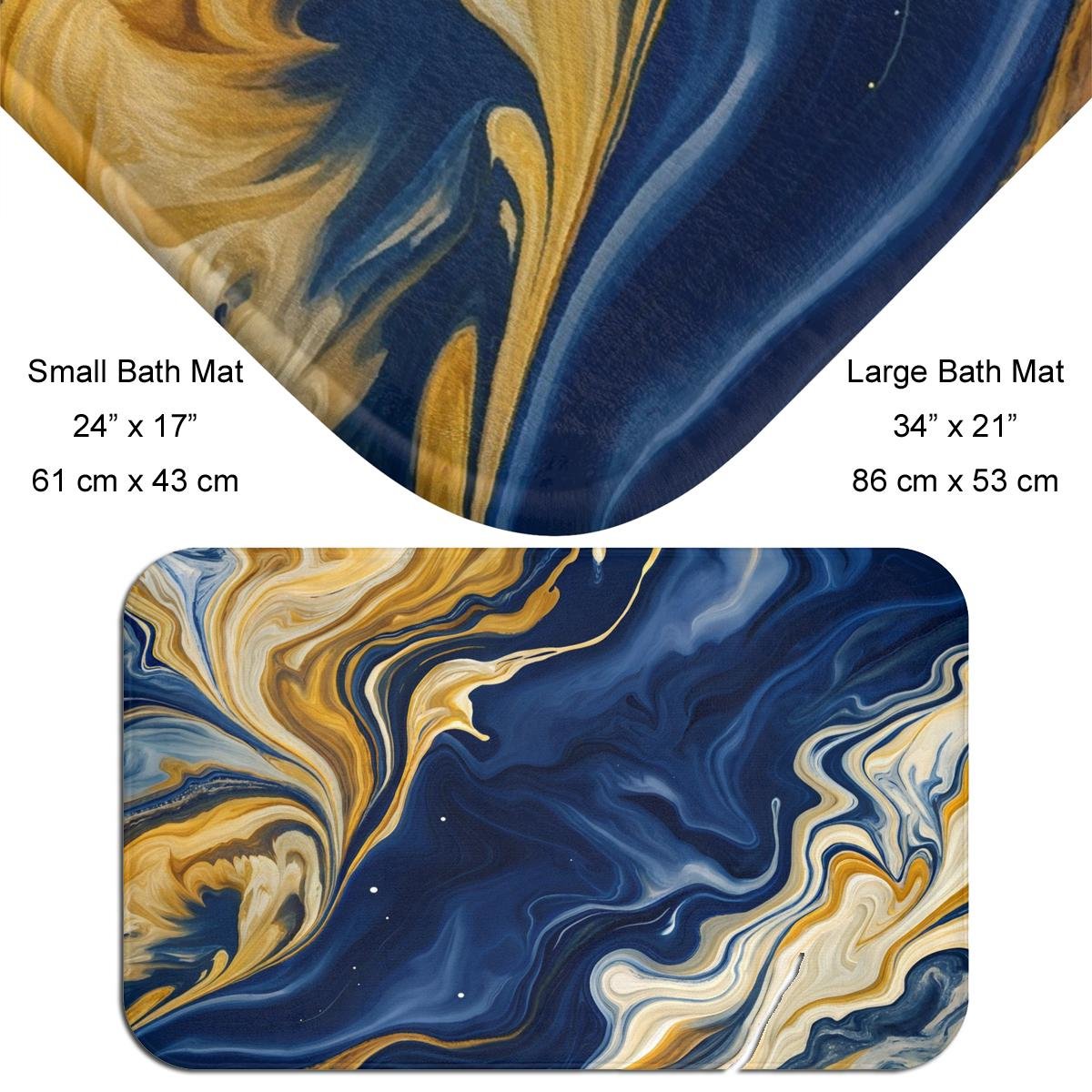 Abstract Acrylic Pour bath mat sizes